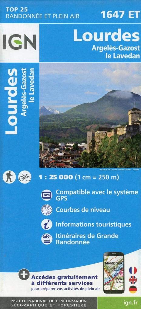 Lourdes - Argeles-Gazost - le Lavedan 1 : 25 000 Leisure, Home & Garden