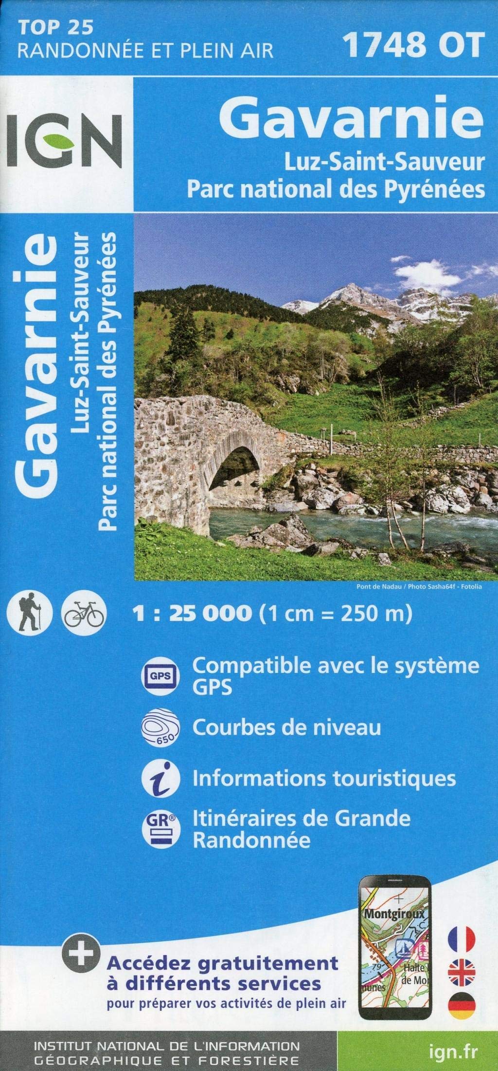 IGN Karte, Carte de randonnée (et plein air) Gavarnie Luz St-Sauveur - PNR des Pyrénées (TOP 25) Leisure, Home & Garden