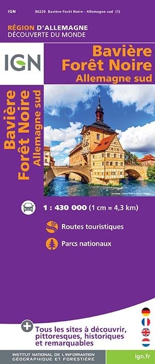 Bavière, Forêt Noire, Allemagne Sud 1:430 000 Geology & Geography