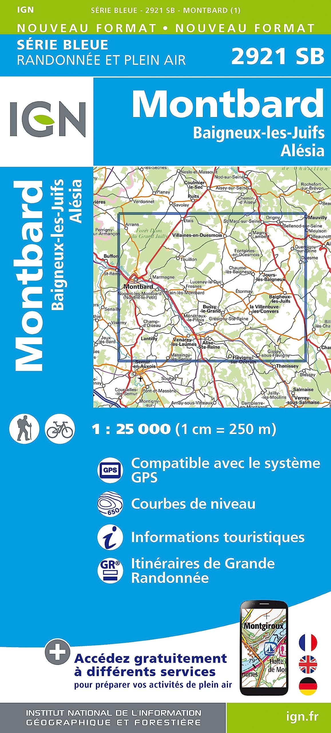 Montbard Baigneux les Juifs 1 : 25 000 Leisure, Home & Garden