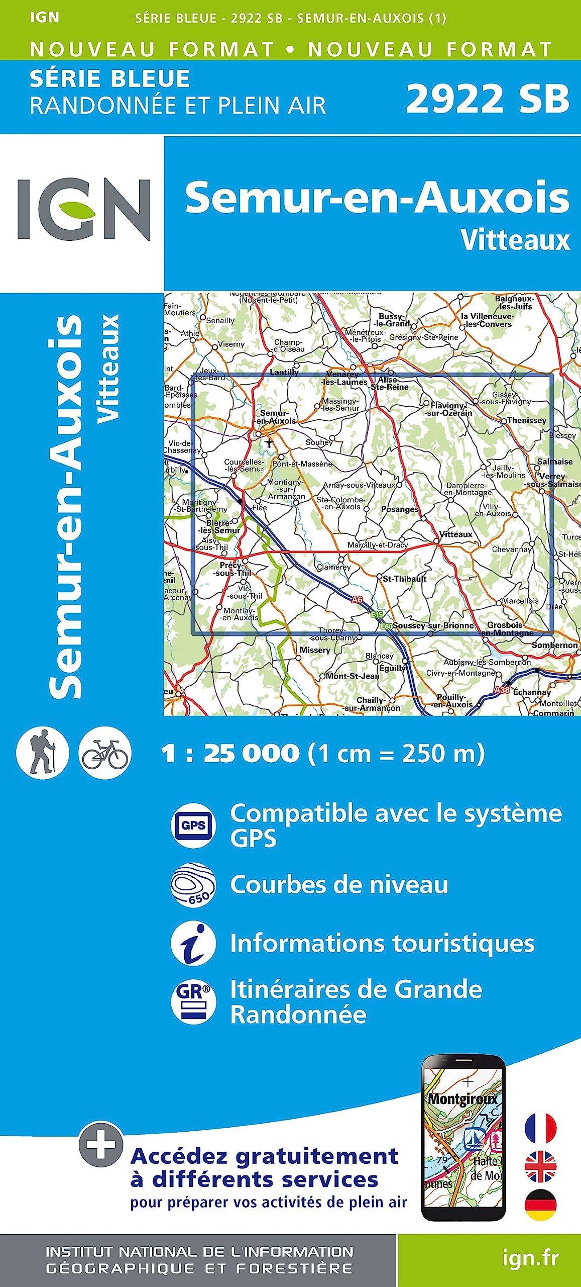 2922SB Semur en Auxois 1 : 25 000 book