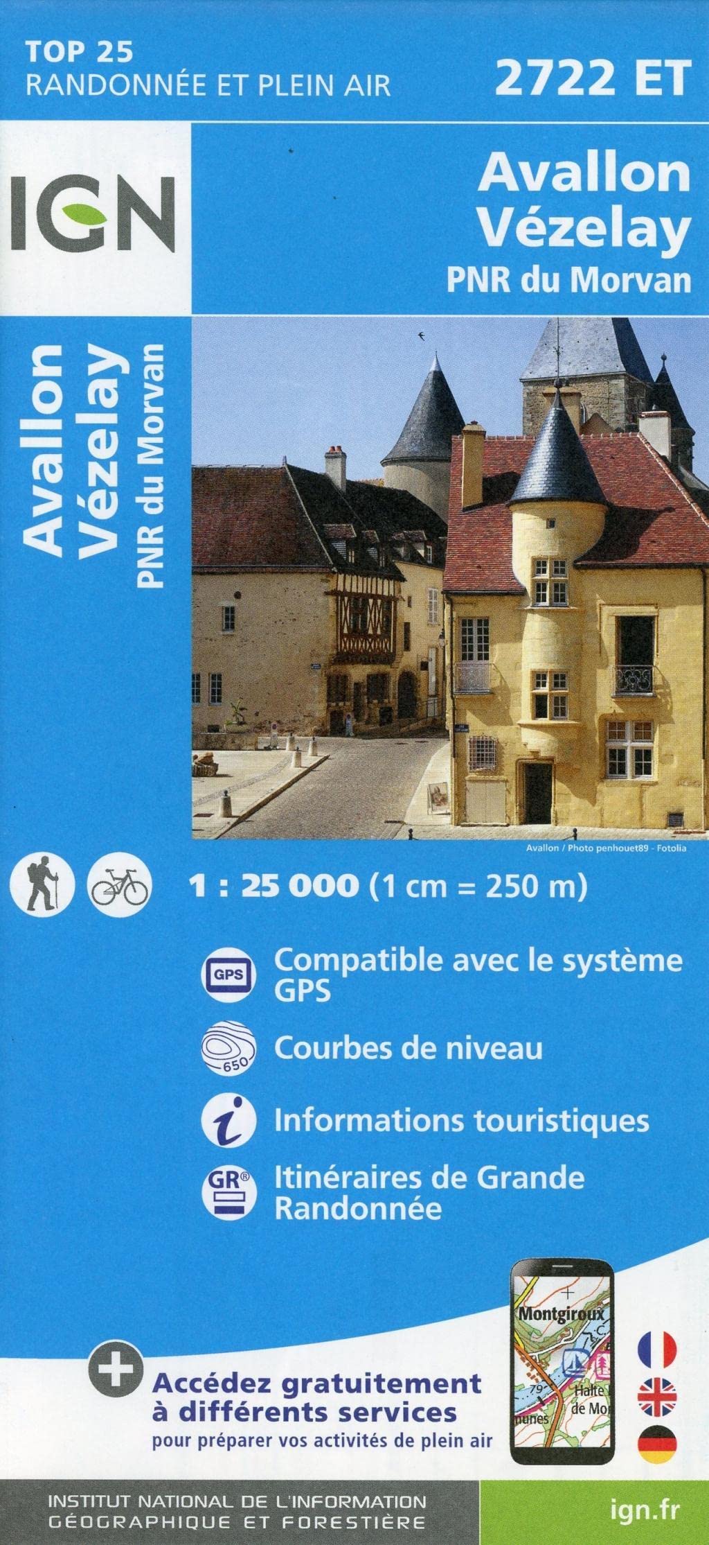 Avallon-Vézelay - PNR du Morvan 1 : 25 000 Leisure, Home & Garden