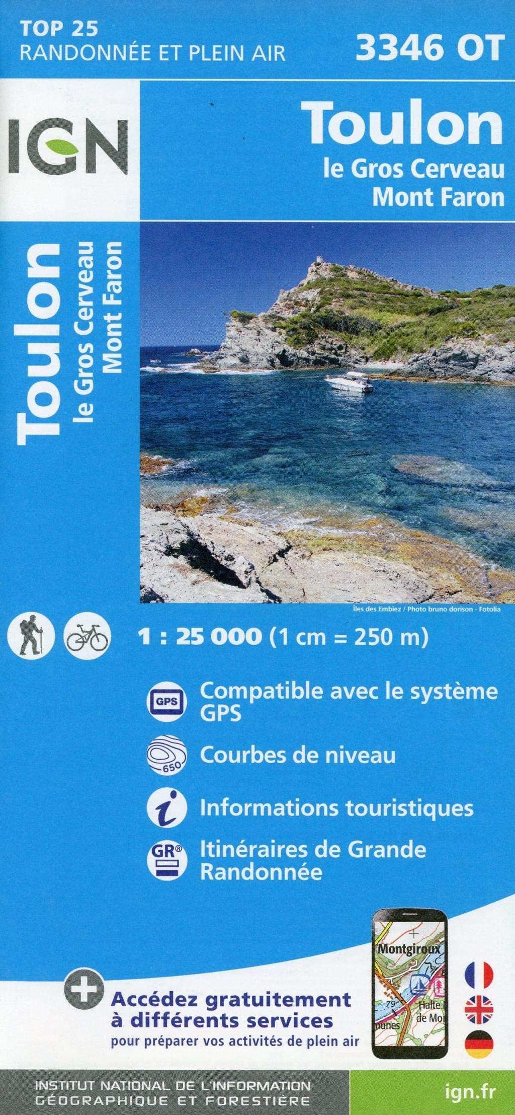 Toulon - Le Gros Cerveau - Mont Faron 1:25000 Leisure, Home & Garden