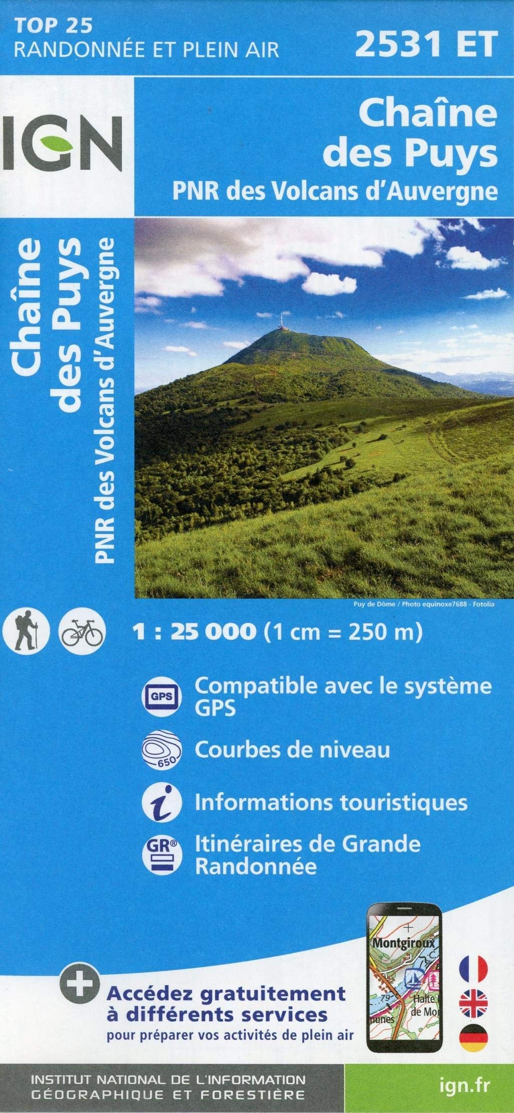 2531ET Chaîne des Puys - PNR des Volcans d'Auvergne: PNR des Volcans d'Auvergne (TOP 25) Leisure, Home & Garden