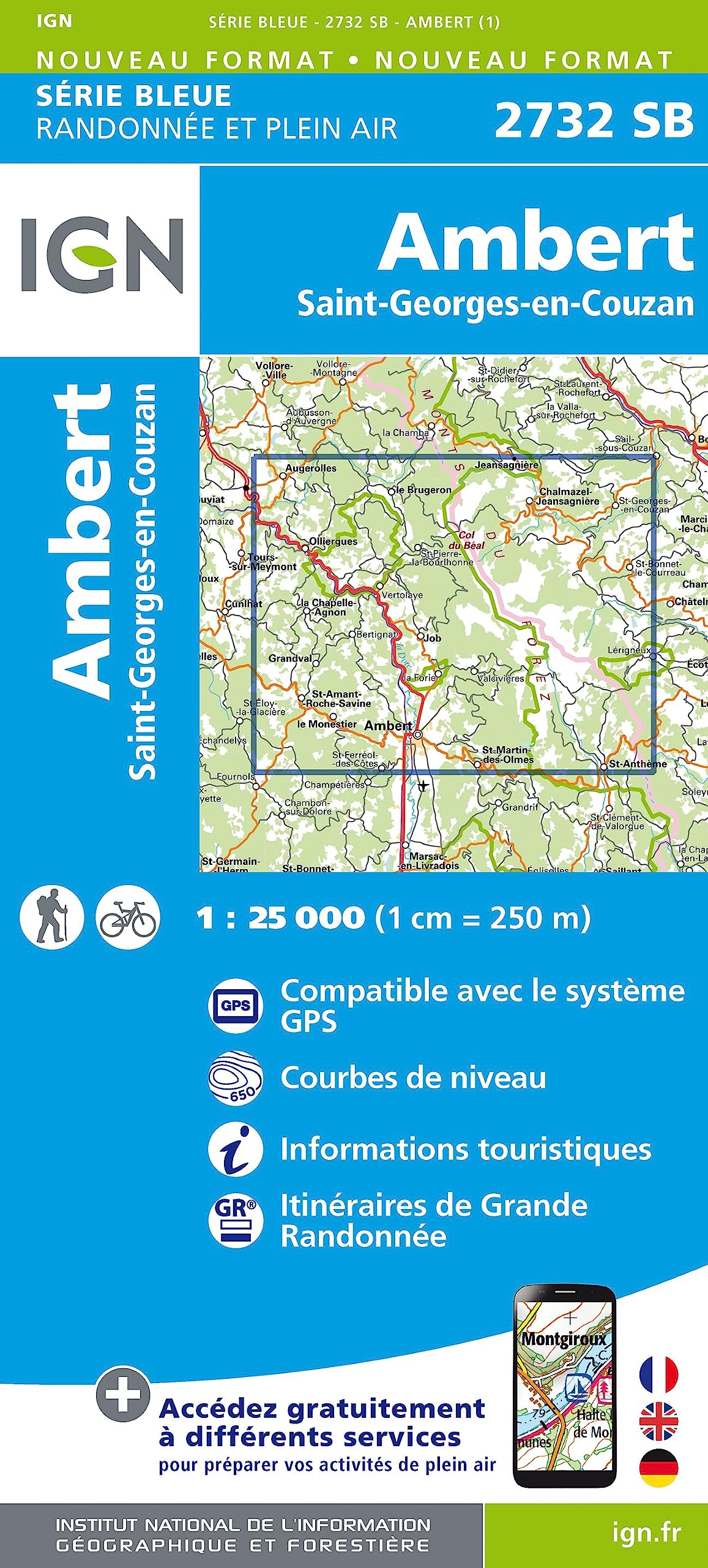 Ambert St.Georges-en-Couzan 1 : 25 000 Leisure, Home & Garden