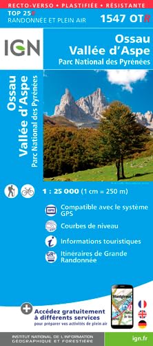 Ossau / Vallée d'Aspe PNR des Pyrénées (1547OTR) (TOP 25R) Geology & Geography