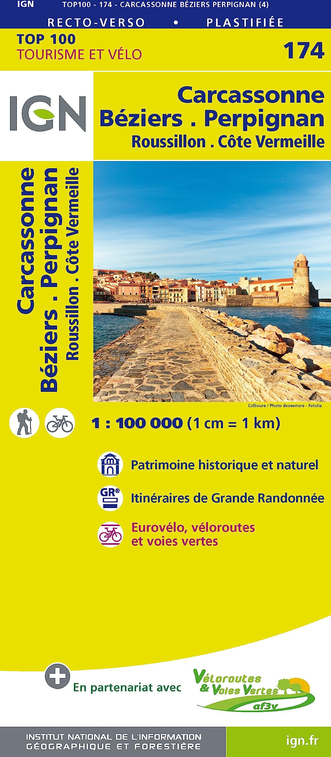 IGN Carcassonne Béziers Perpignan 1 : 100 000 Leisure, Home & Garden