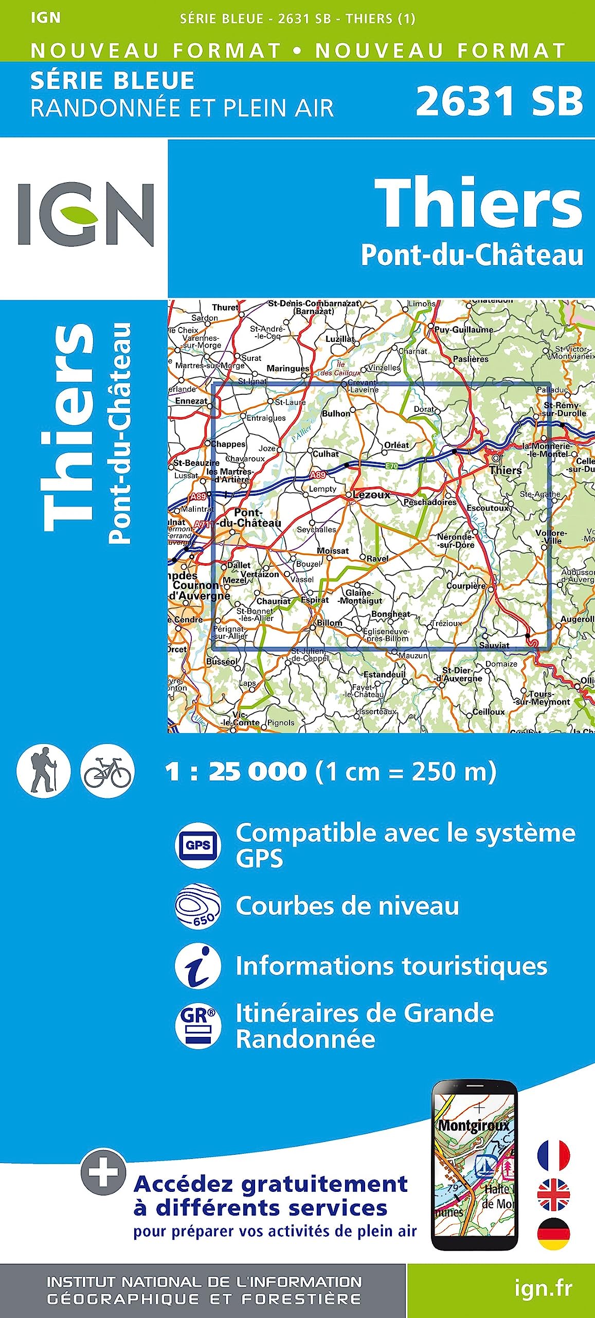 Thiers Pont-du-Château 1:25 000 Leisure, Home & Garden