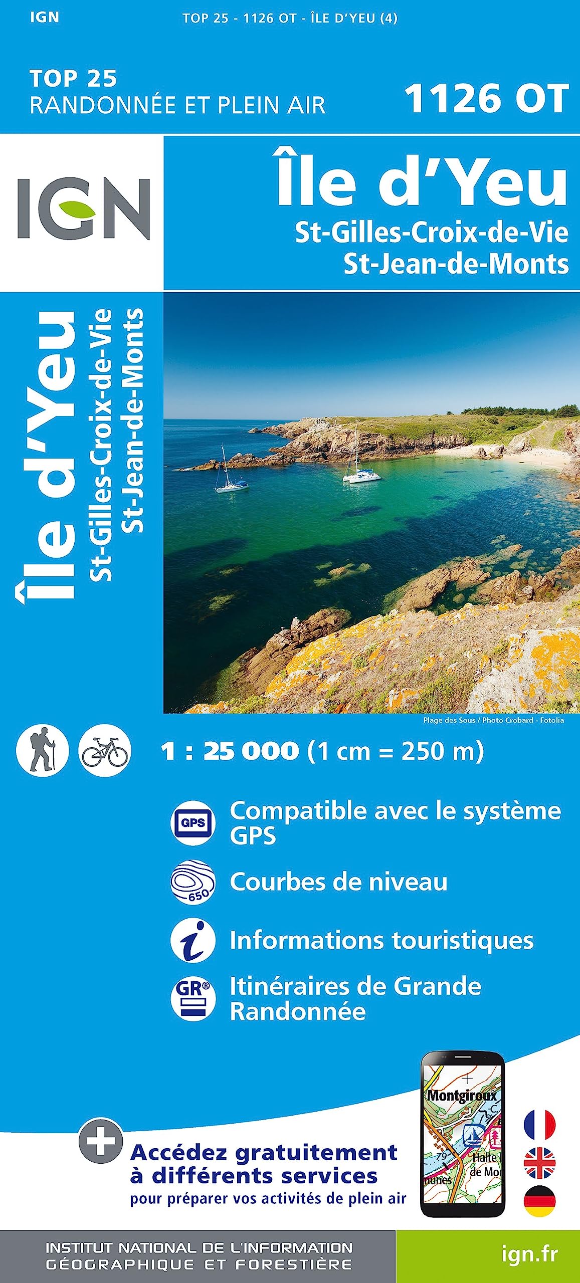 Île d'Yeu - Saint-Gilles-Croix-de-Vie - Saint-Jean-de-Monts 1:25 000 Professional & Reference Books