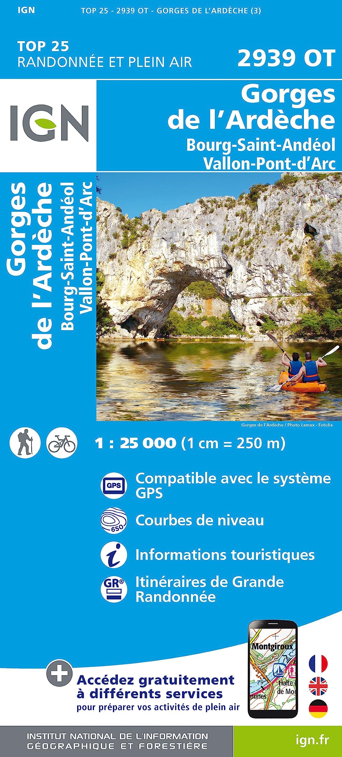 Gorges de l'Ardêche.Bourg-Saint-Andéol.Vallon-Pont-d'Arc 1:25 000 Leisure, Home & Garden