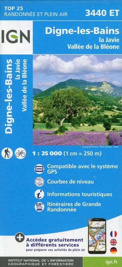 Dignes-les-Bains.La Javie.Vallée de la Bléone 1:25 000 Leisure, Home & Garden