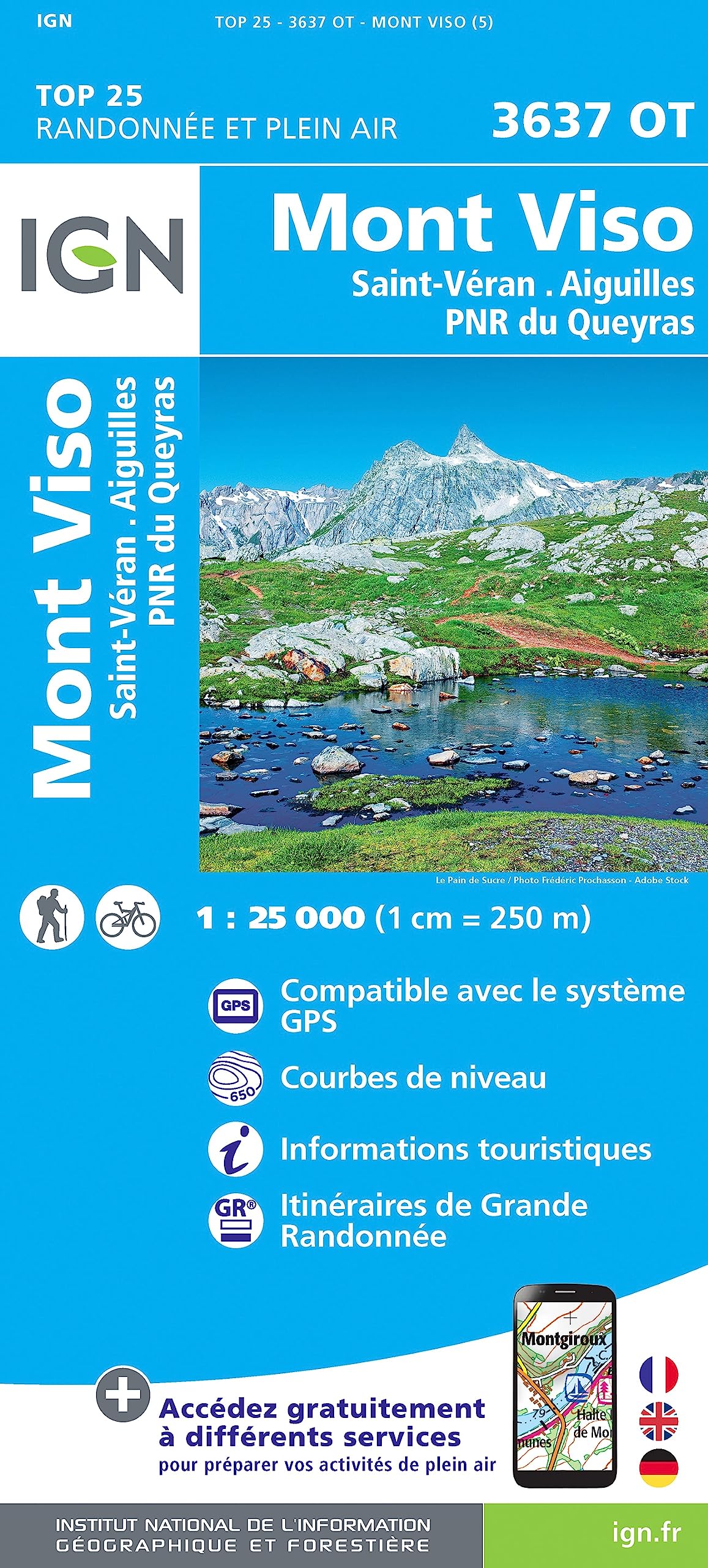 Mont Viso. Saint -Véran. Aiguilles. Parc National du Queryras 1:25000 (TOP 25) Leisure, Home & Garden