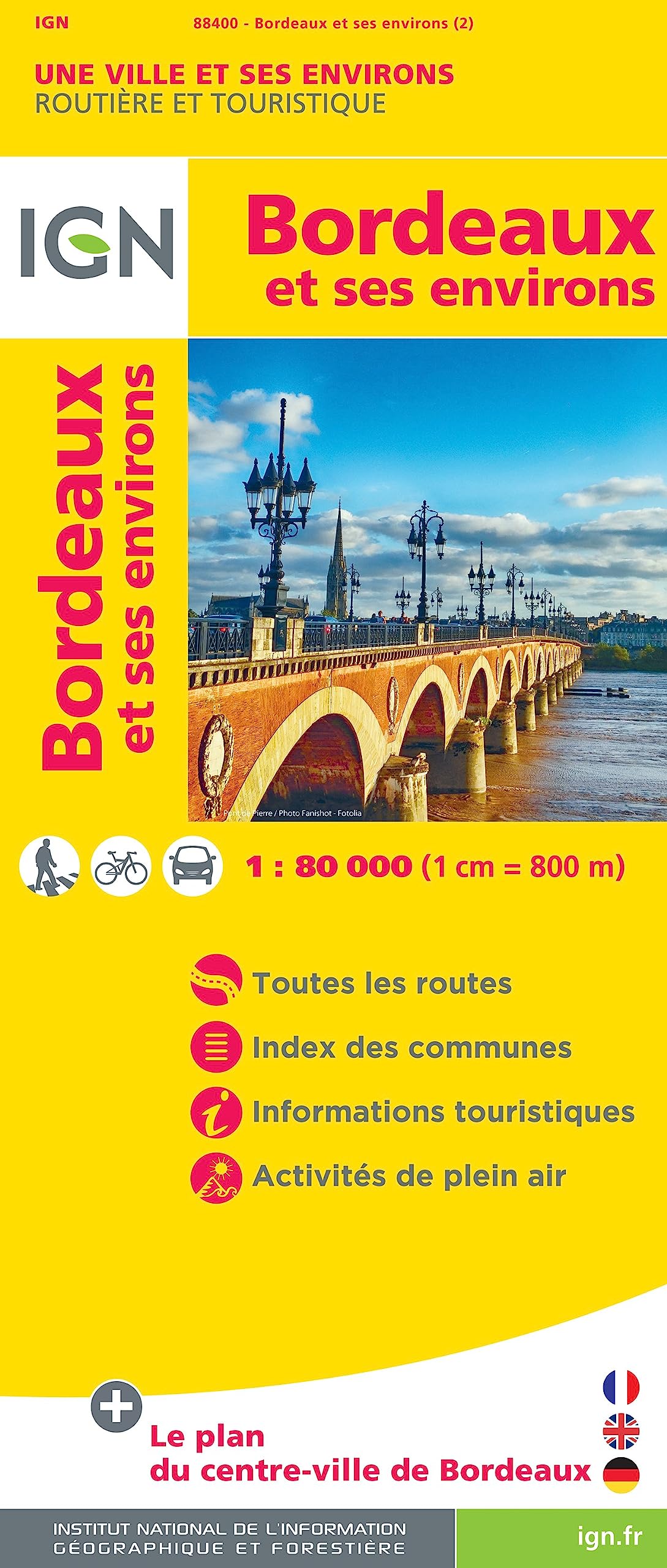 Bordeaux et ses environs - plan de ville 1:80 000 Leisure, Home & Garden
