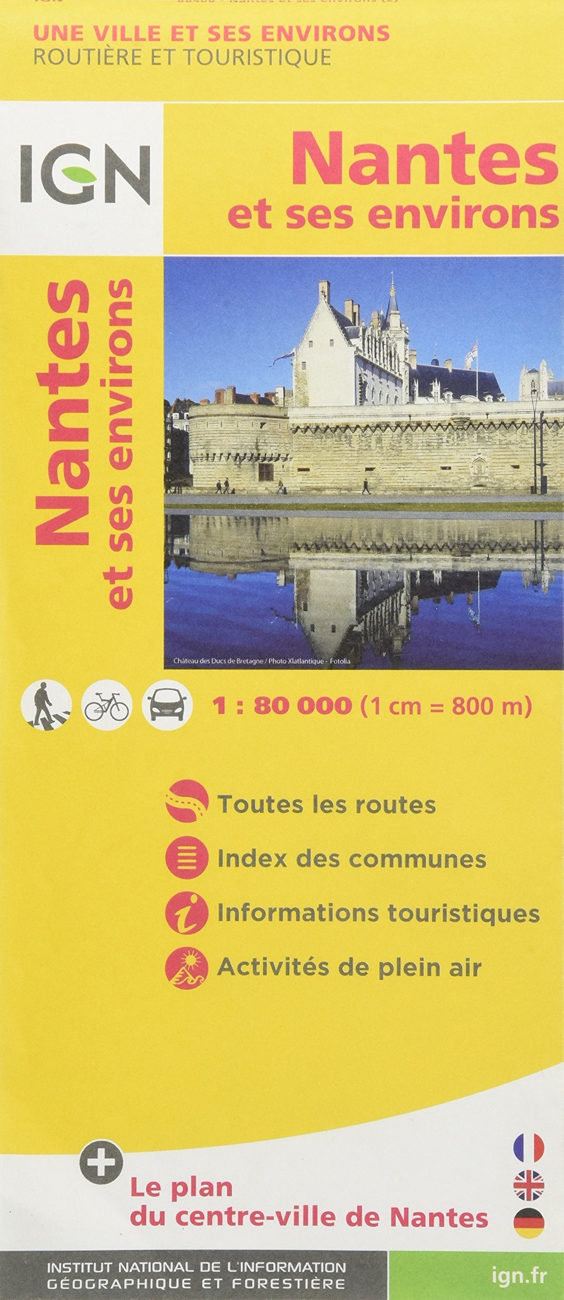 Nantes et  ses environs - plan de ville 1:80 000 Leisure, Home & Garden