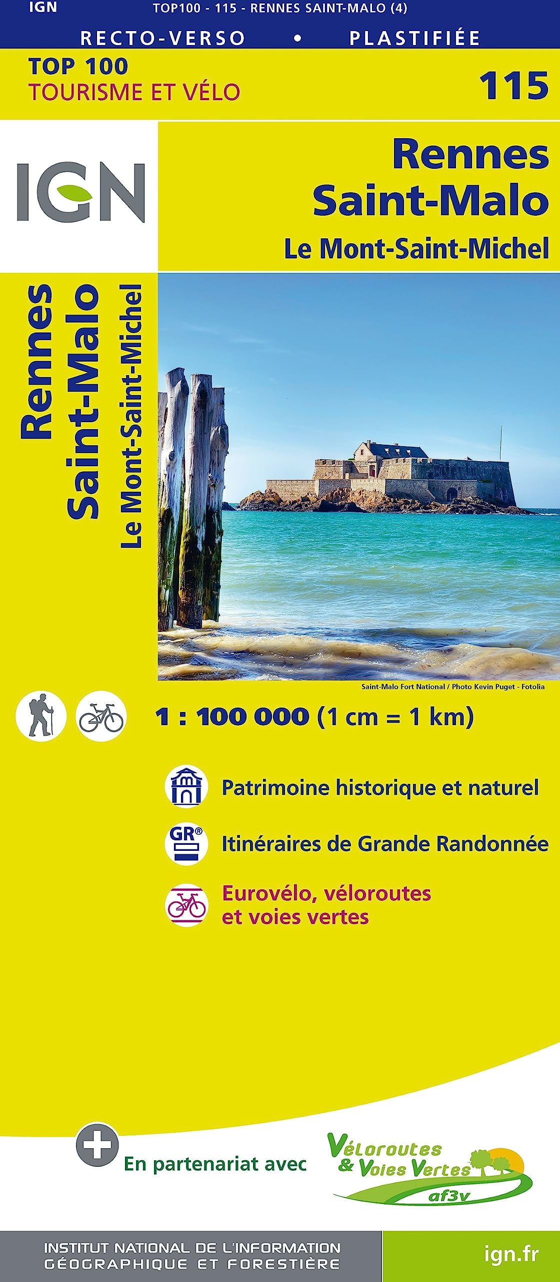 IGN Rennes Saint Malo 1 : 100 000 Leisure, Home & Garden