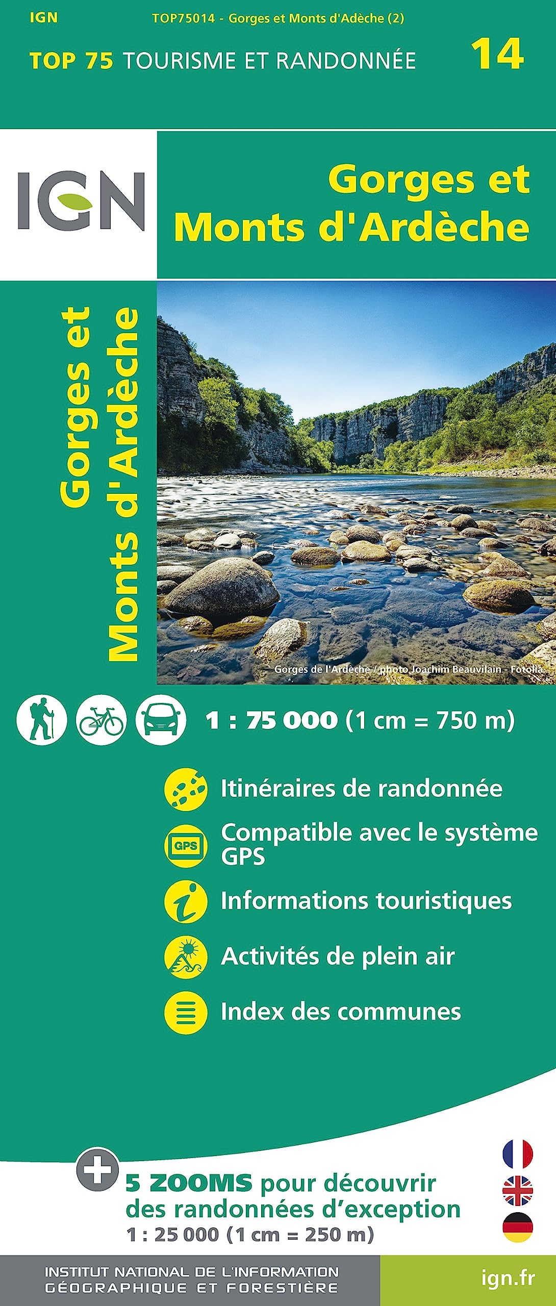 Monts d'Ardèche 1:75 000 (TOP 75, Band 75014) Leisure, Home & Garden