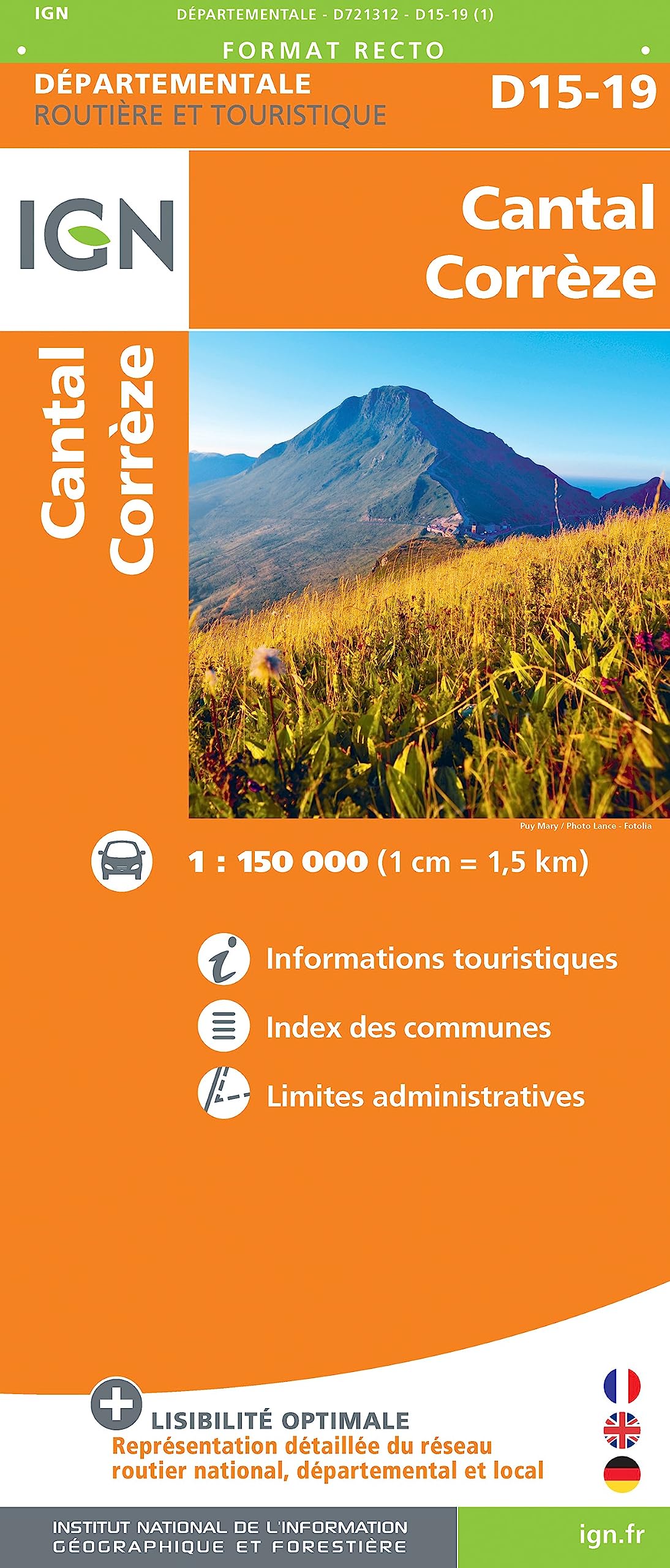 D15-19 Cantal Corrèz (Routier France départementale, Band 721312) Leisure, Home & Garden