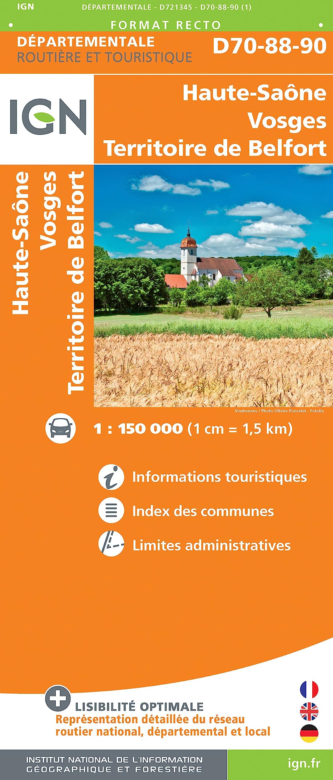 Haute-Saône - Vosges - Territoire de Belfort (721345) (Routier France départementale, Band 721345) Leisure, Home & Garden