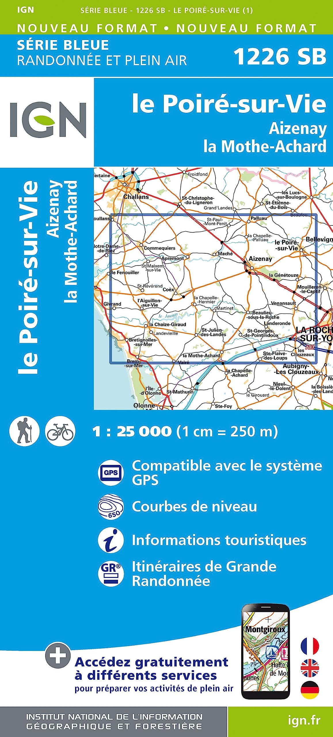 le Poiré-sur-Vie.Aizenay.Les Achards 1:25 000 Leisure, Home & Garden