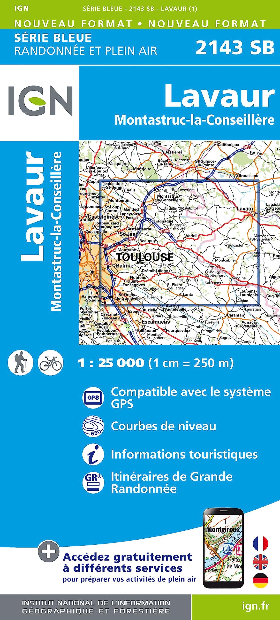 Lavaur.Montastruc-La-Conseillere 1:25 000 Leisure, Home & Garden