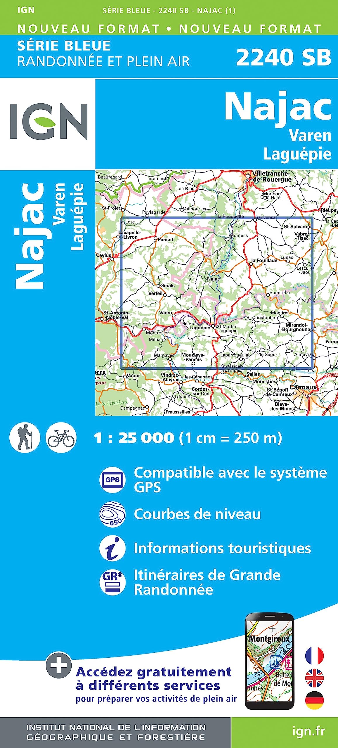 Najac.Varen-Laguépie 1:25 000 Leisure, Home & Garden