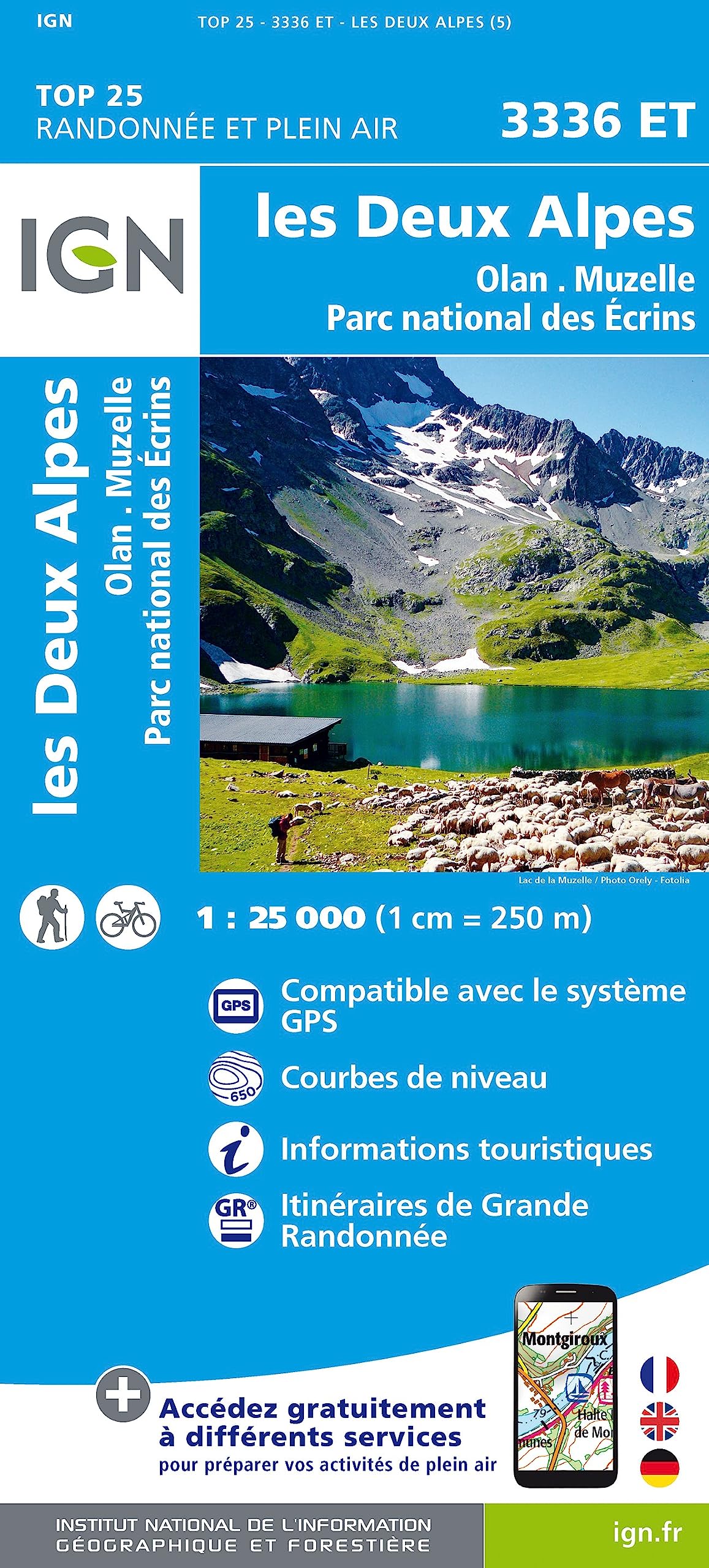 les Deux Alpes. Olan-Muzelle. PN des Ecrins 1:25 000 Leisure, Home & Garden