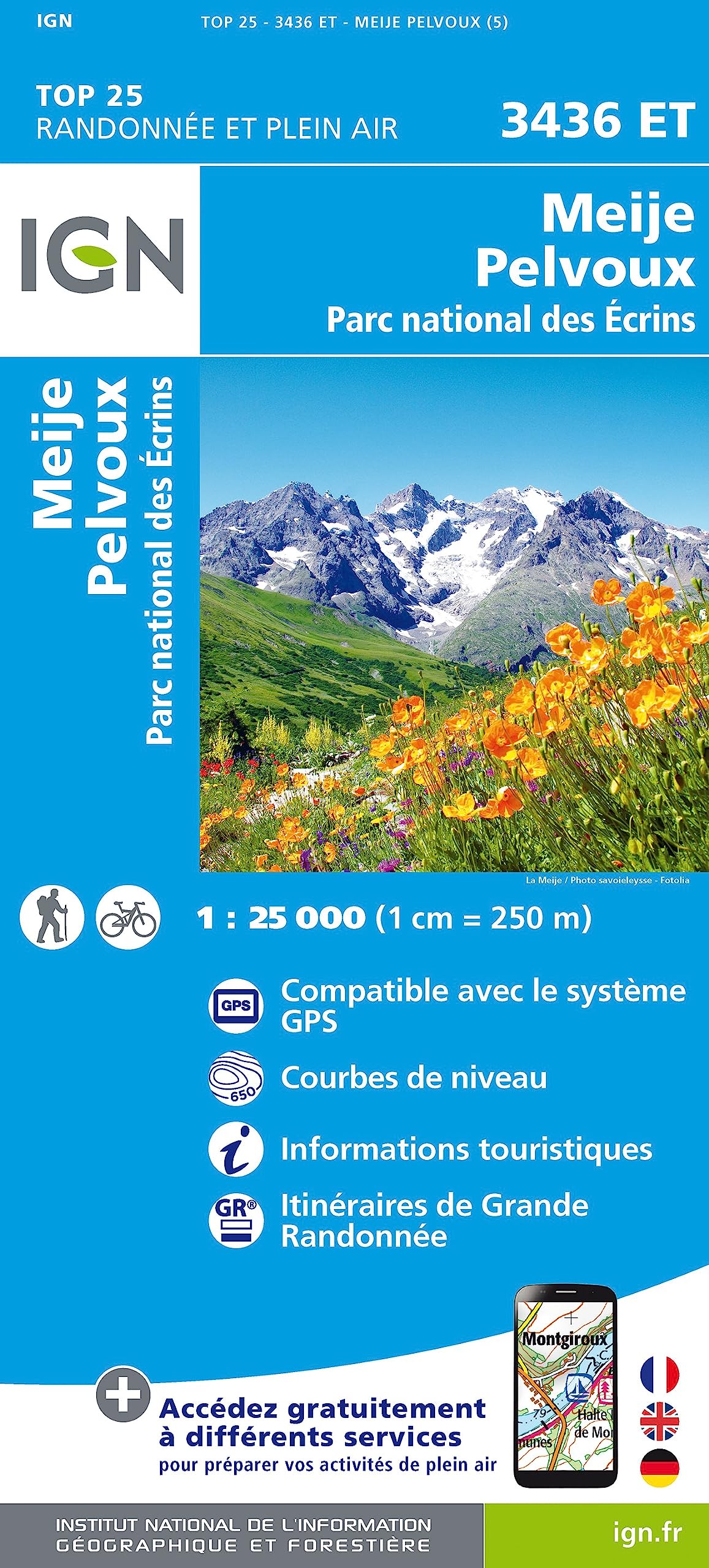 Meije Pelvoux. PN des Ecrins 1:25 000 Leisure, Home & Garden