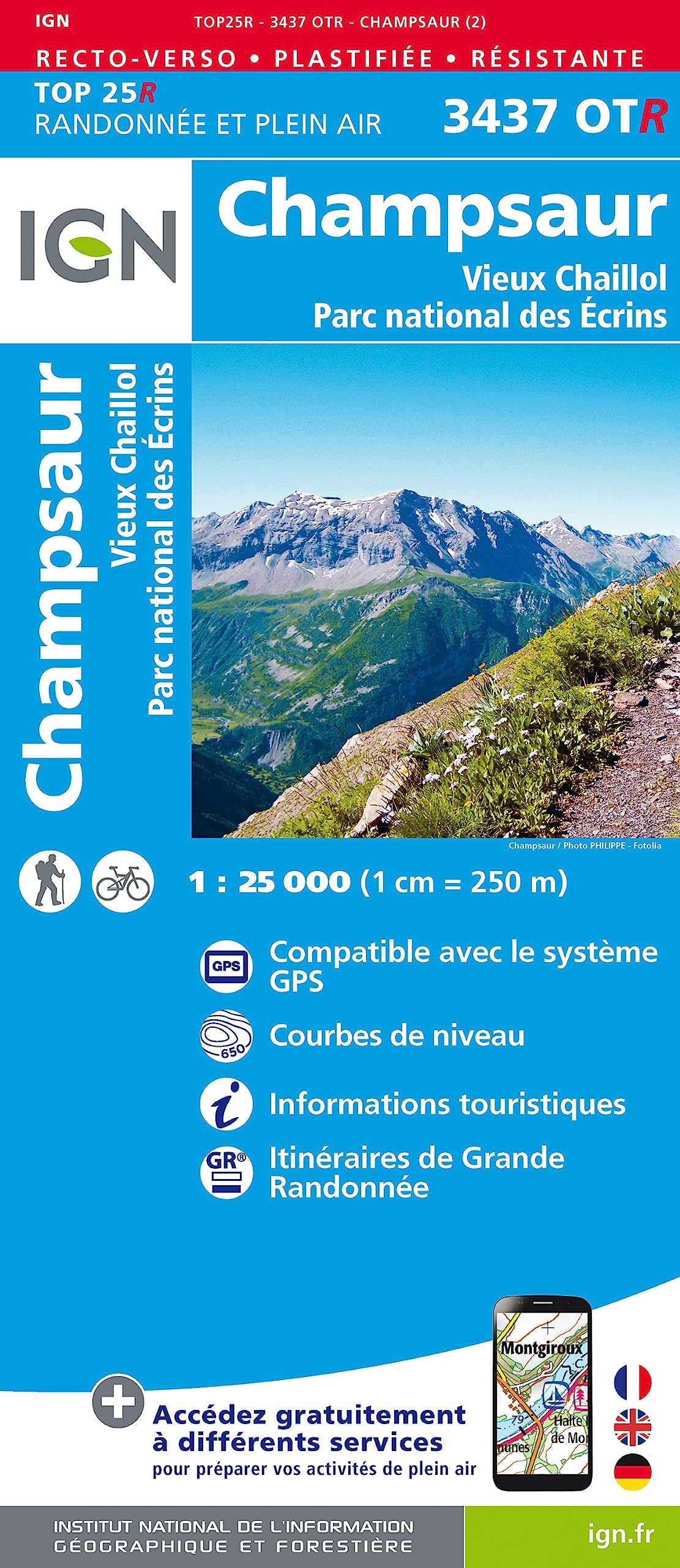 Champsaur / Vieux Chaillol / PNR des Ecrins (3437OTR) (TOP 25R) Geology & Geography