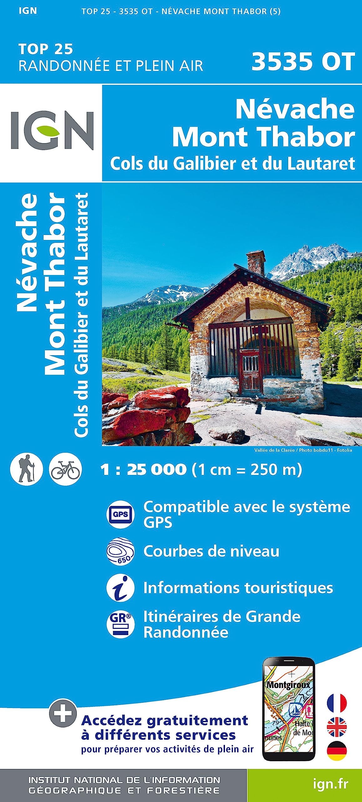 Névache.Mont Thabor. Cols du Galibier et du Lautaret 1:25 000 (TOP 25) Leisure, Home & Garden