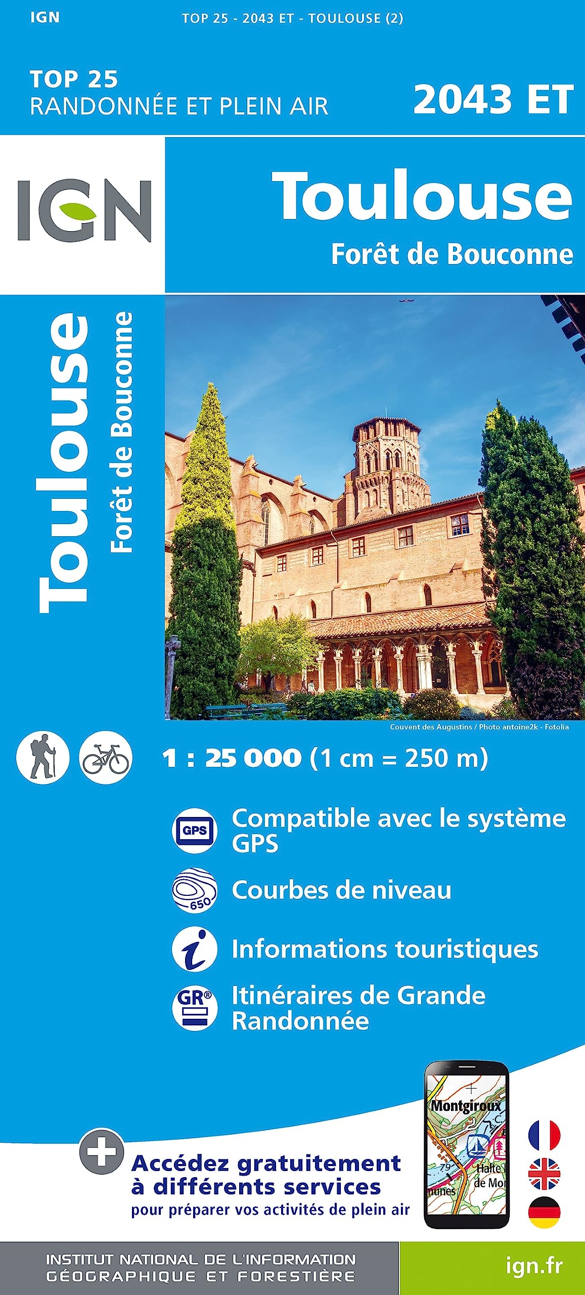 IGN Karte, Serie Bleue Top 25 Toulouse. Forêt de Bouconne Leisure, Home & Garden