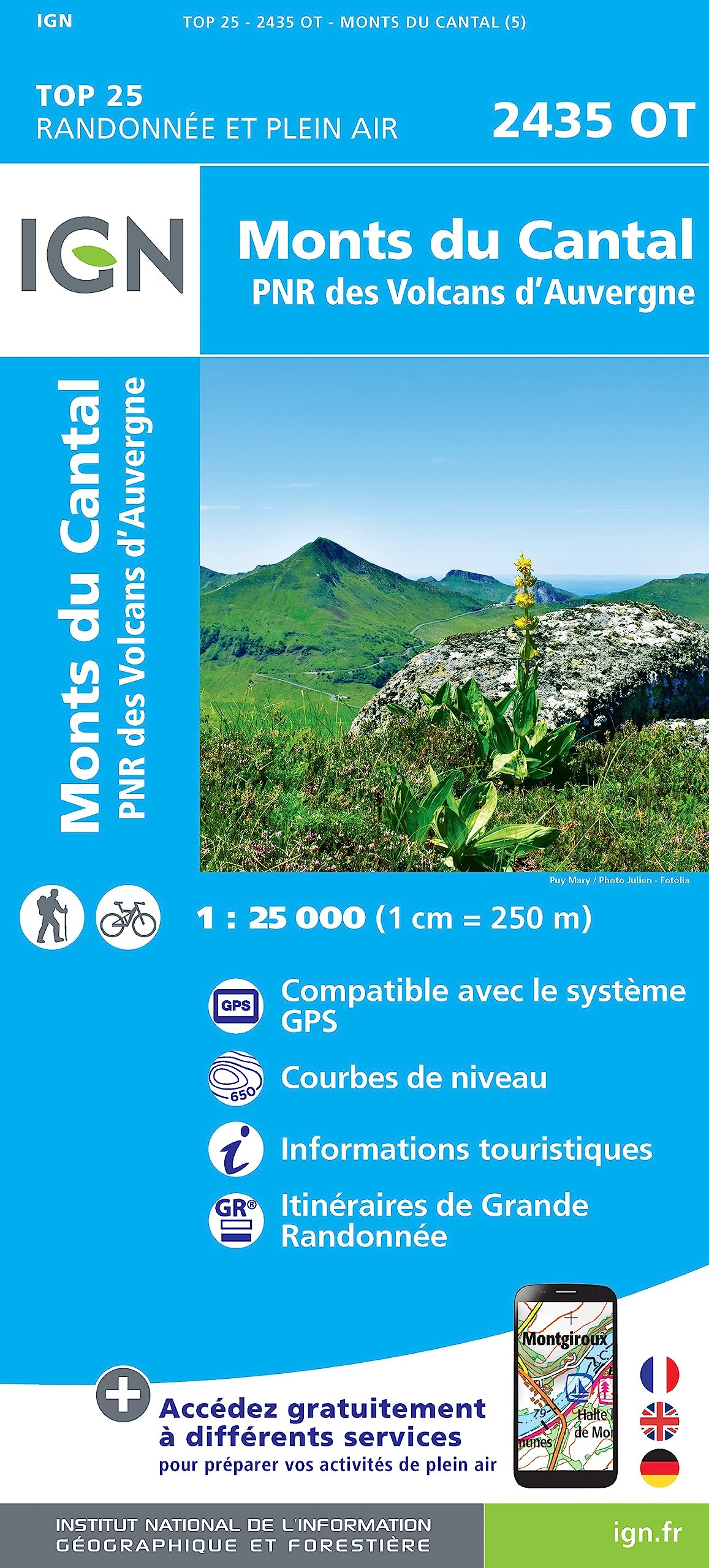 Monts du Cantal.PNR des Volcans d'Auvergne 1:25 000 Leisure, Home & Garden