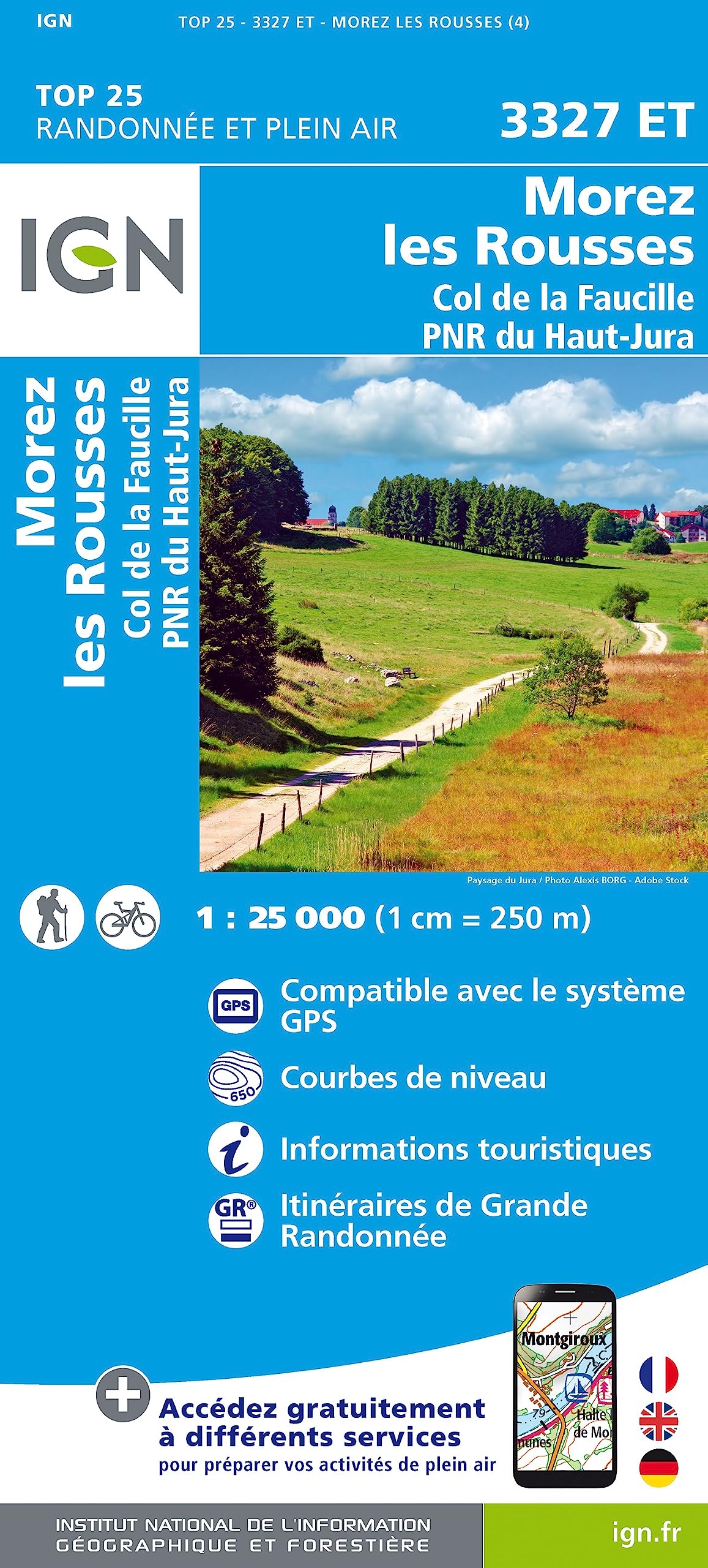 IGN Karte, Serie Bleue Top 25 Morez.les Rousses.Col de la Faucille.PNR du Haut Jura Leisure, Home & Garden