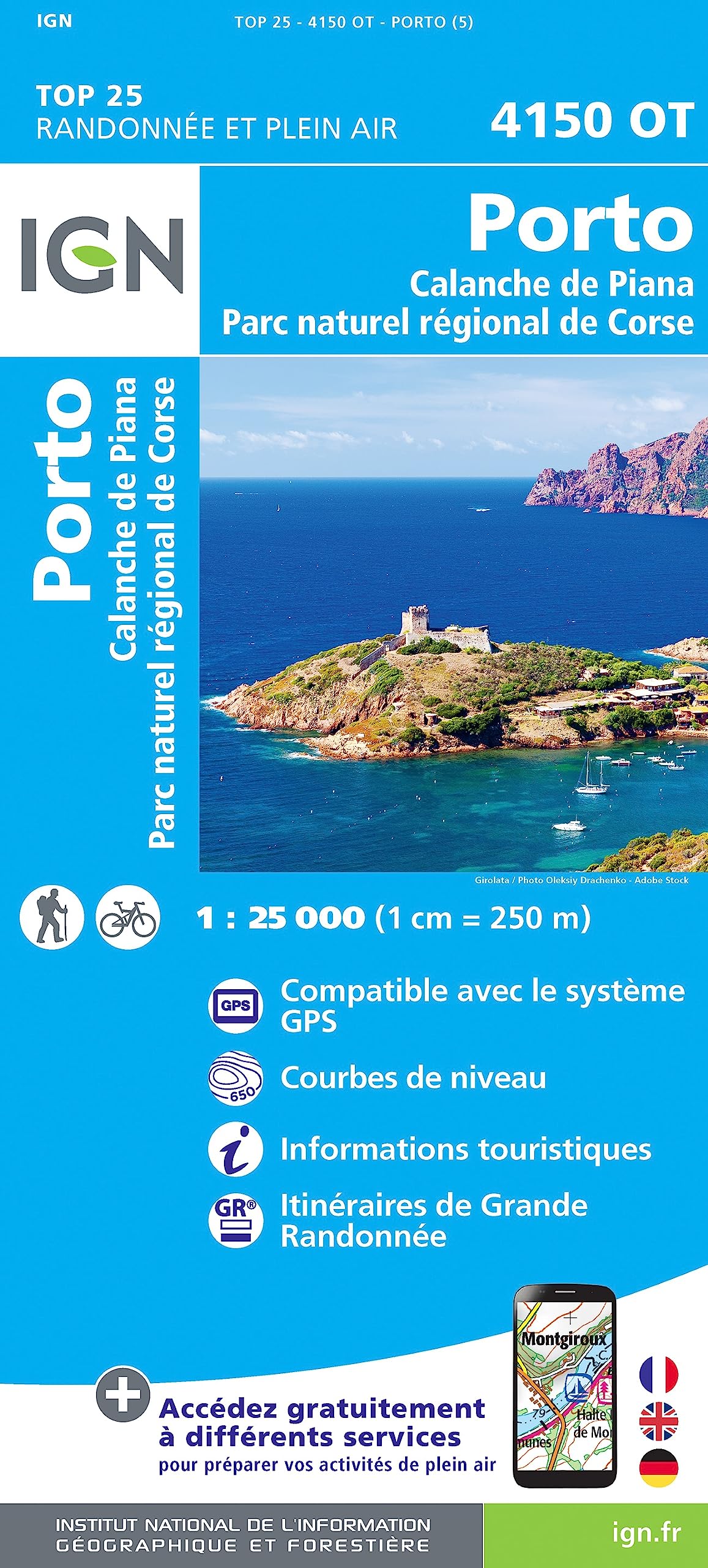 Porto Calanche de Piana Parc naturel régional de Corse 1 : 25 000 Leisure, Home & Garden