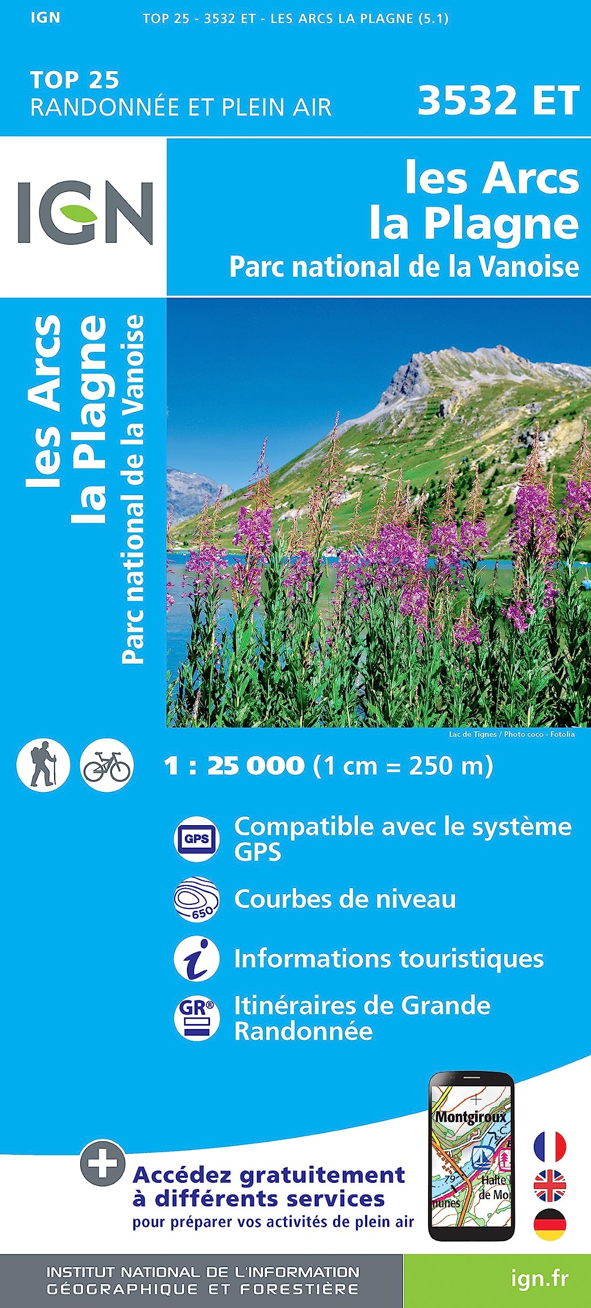 Les Arcs/La Plagne/Pn de la Vanoise (Gps) 1:25 000 Leisure, Home & Garden