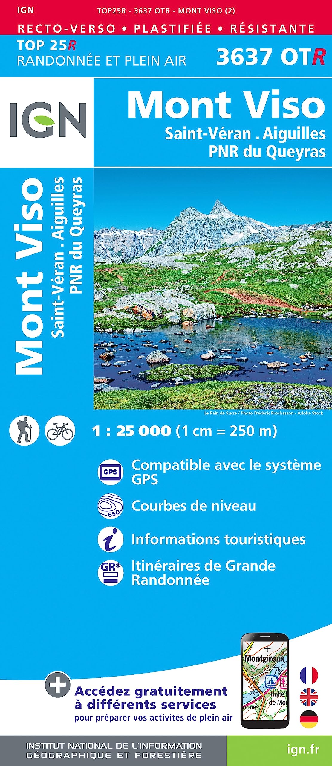 Mont Viso / St-Véran / Aiguilles / PNR du Queyras (3637OTR) (TOP 25R) Geology & Geography