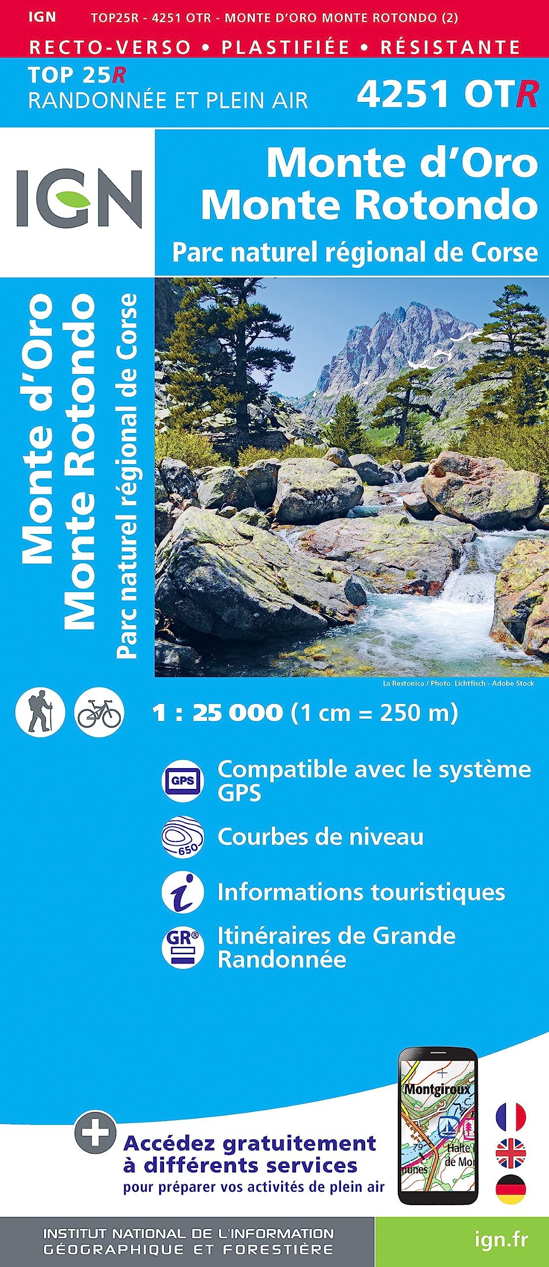 Monte D'Oro / Monte Rotondo / PNR de Corse (4251OTR) (TOP 25R) Geology & Geography