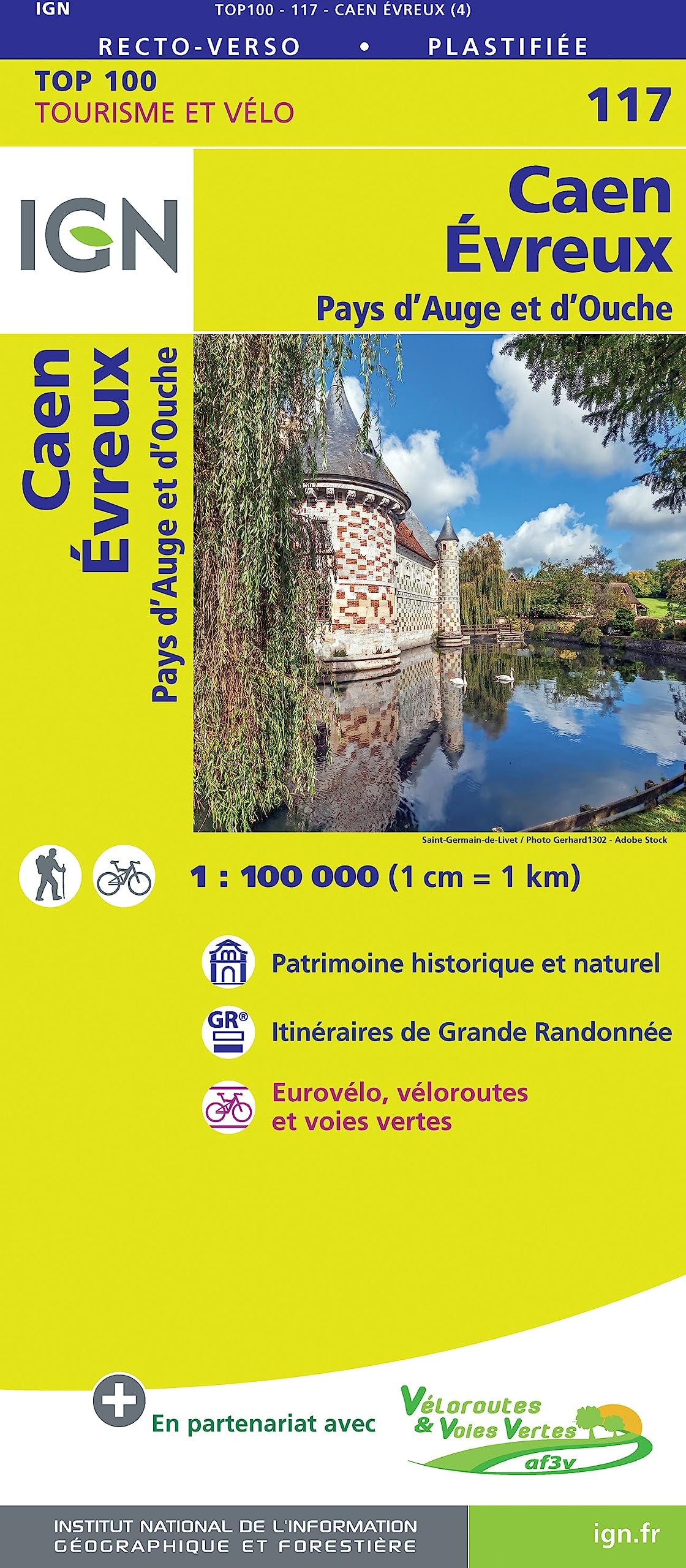 SK 117 Caen Evreux: IGN Cartes Top 100 - Straßenkarte Leisure, Home & Garden