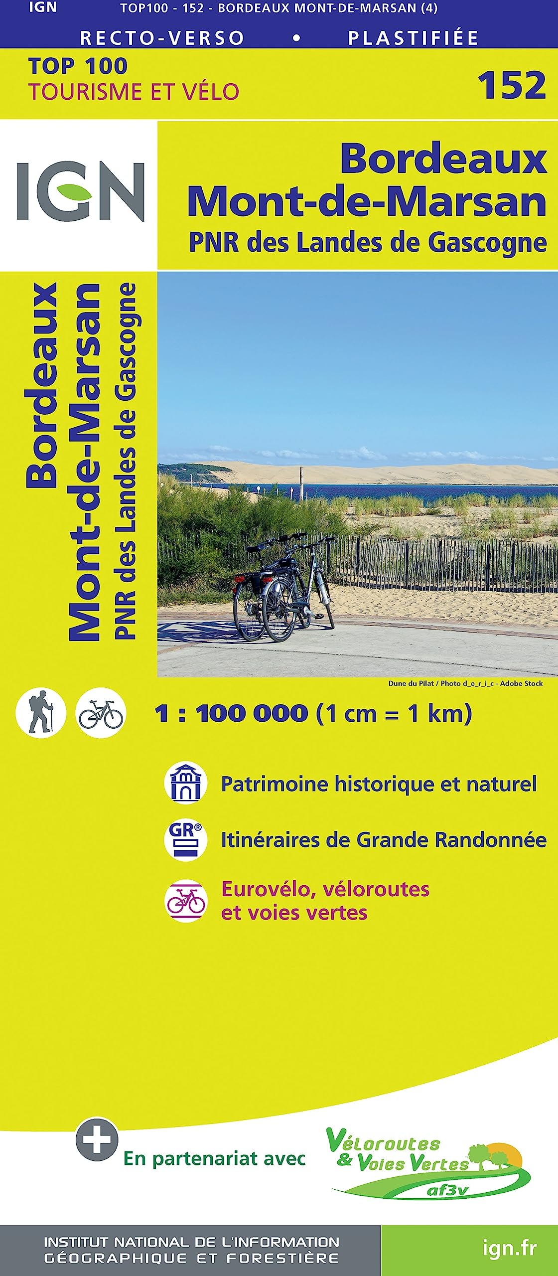 Bordeaux Mont-de-Marsan 1:100 000: IGN Cartes Top 100 - Straßenkarte Leisure, Home & Garden
