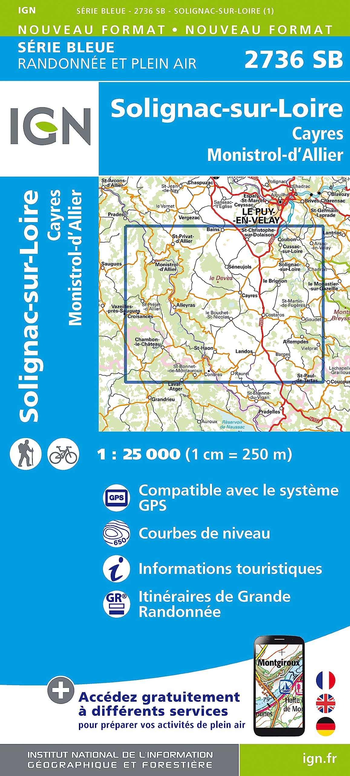 Solignac-sur-Loire-Cayres.Monistrol-d'Allier 1:25 000 Leisure, Home & Garden