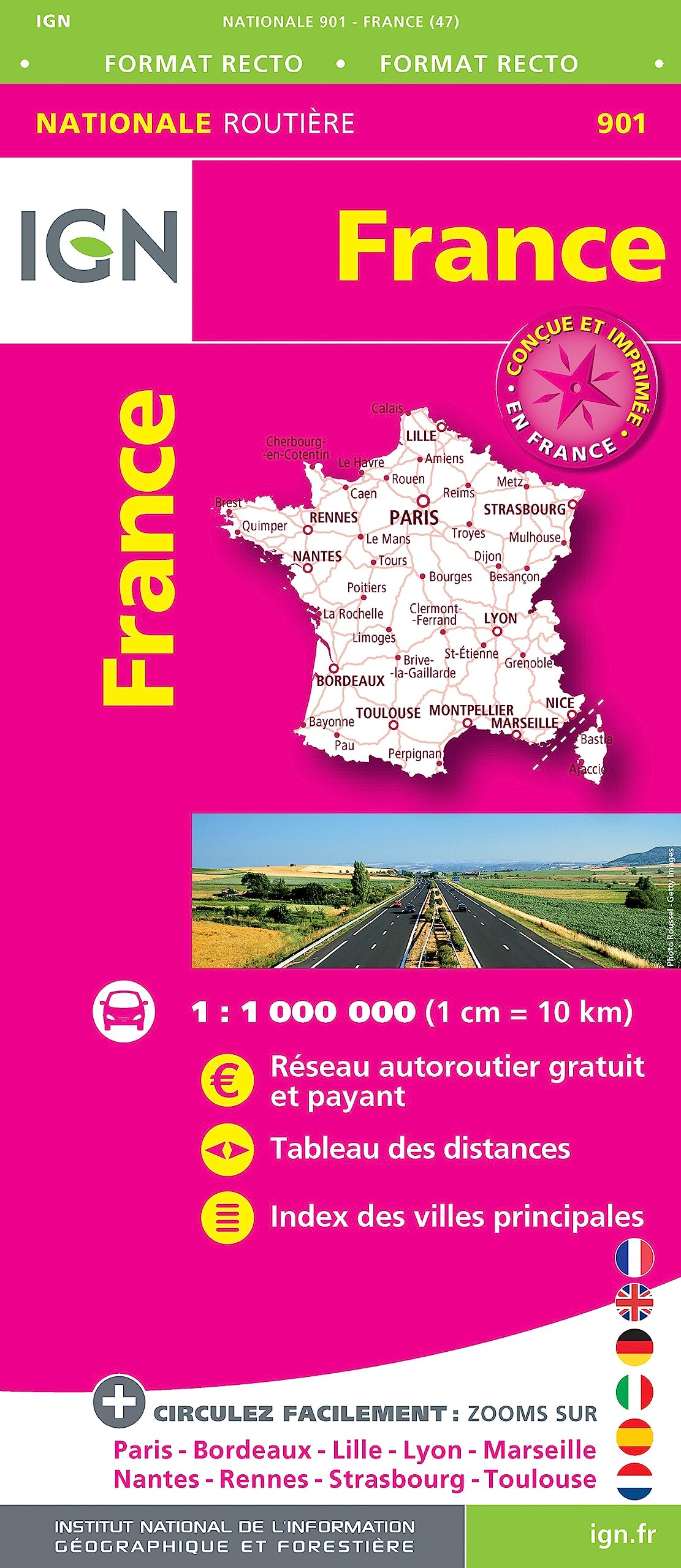 France Routiere Maxi Format 1:1 000 000: IGN Karte Straßen, Autobahnen mit Ortsnamenverzeichnis (Routier Nationale, Band 901) Leisure, Home & Garden