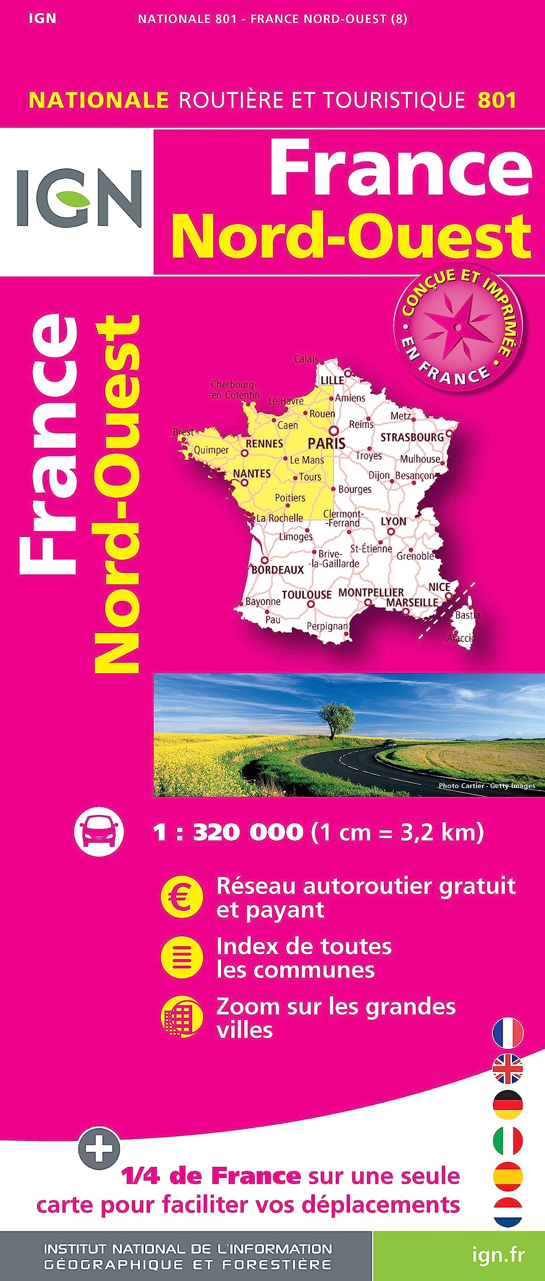 France Nord-Ouest 1:320 000 (Routier Nationale, Band 801) Leisure, Home & Garden