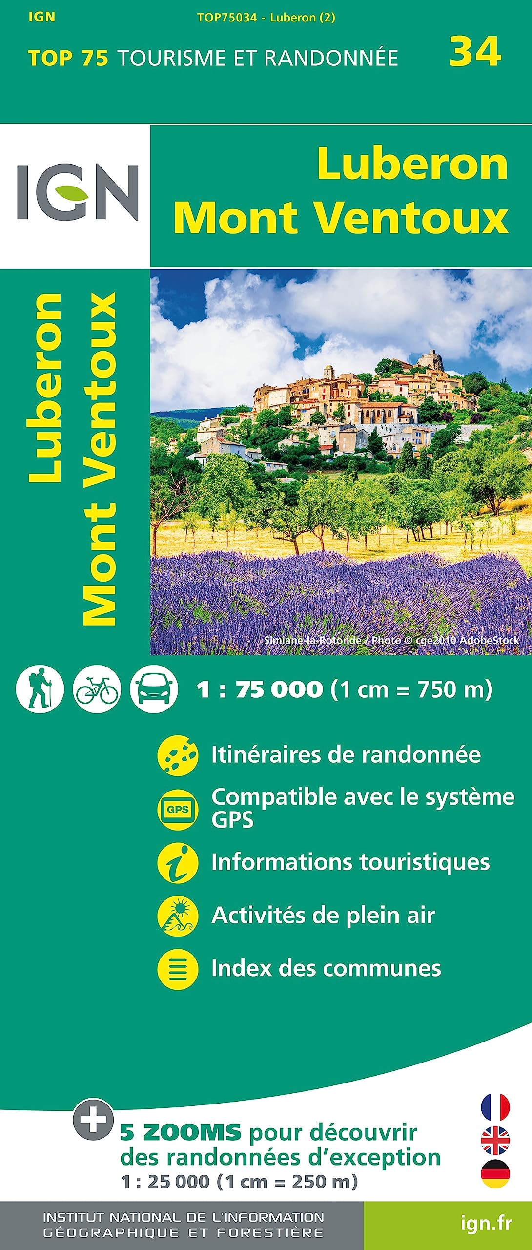 Lubéron Mont-Ventoux 1:75 000 (TOP 75, Band 75034) Leisure, Home & Garden