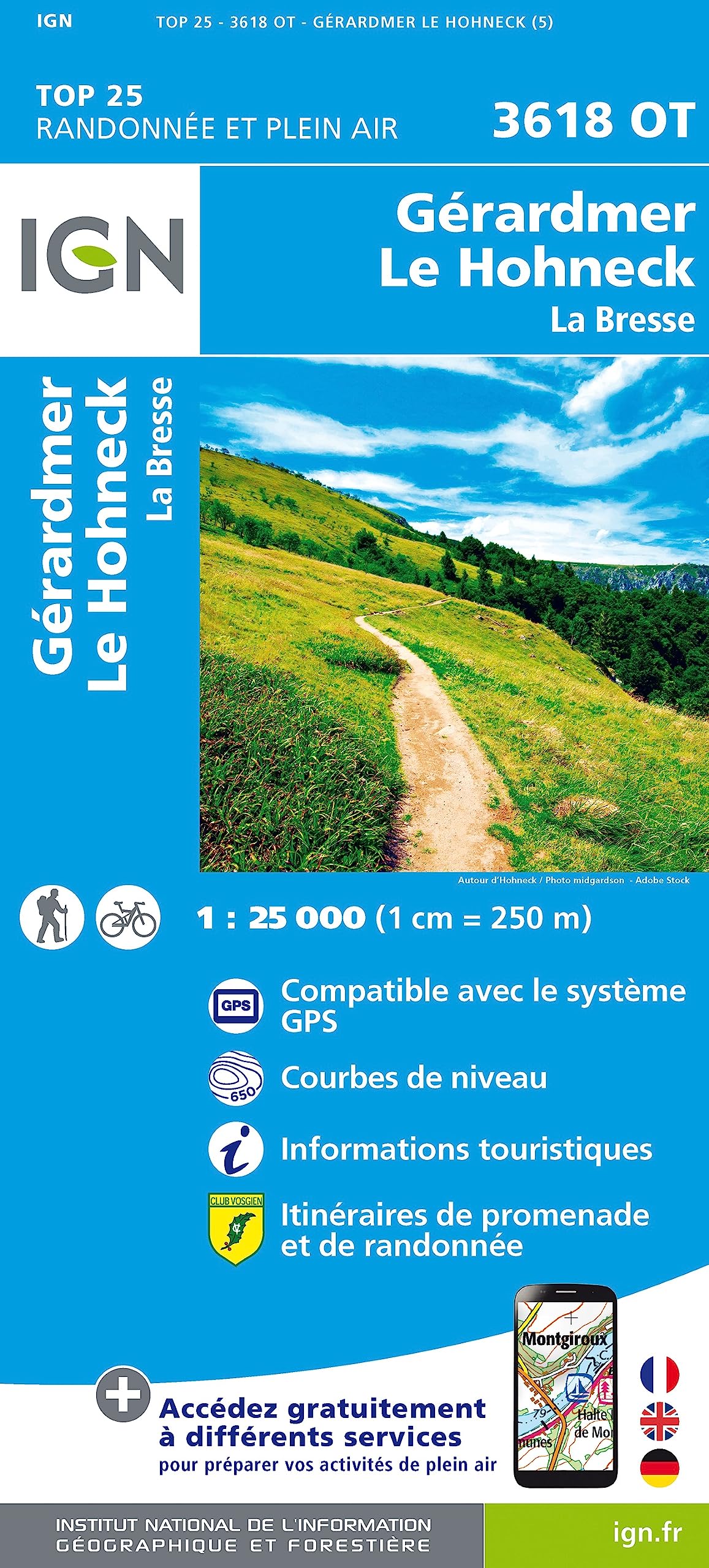 Gérardmer.Le Hohneck.La Bresse 1:25 000 Leisure, Home & Garden
