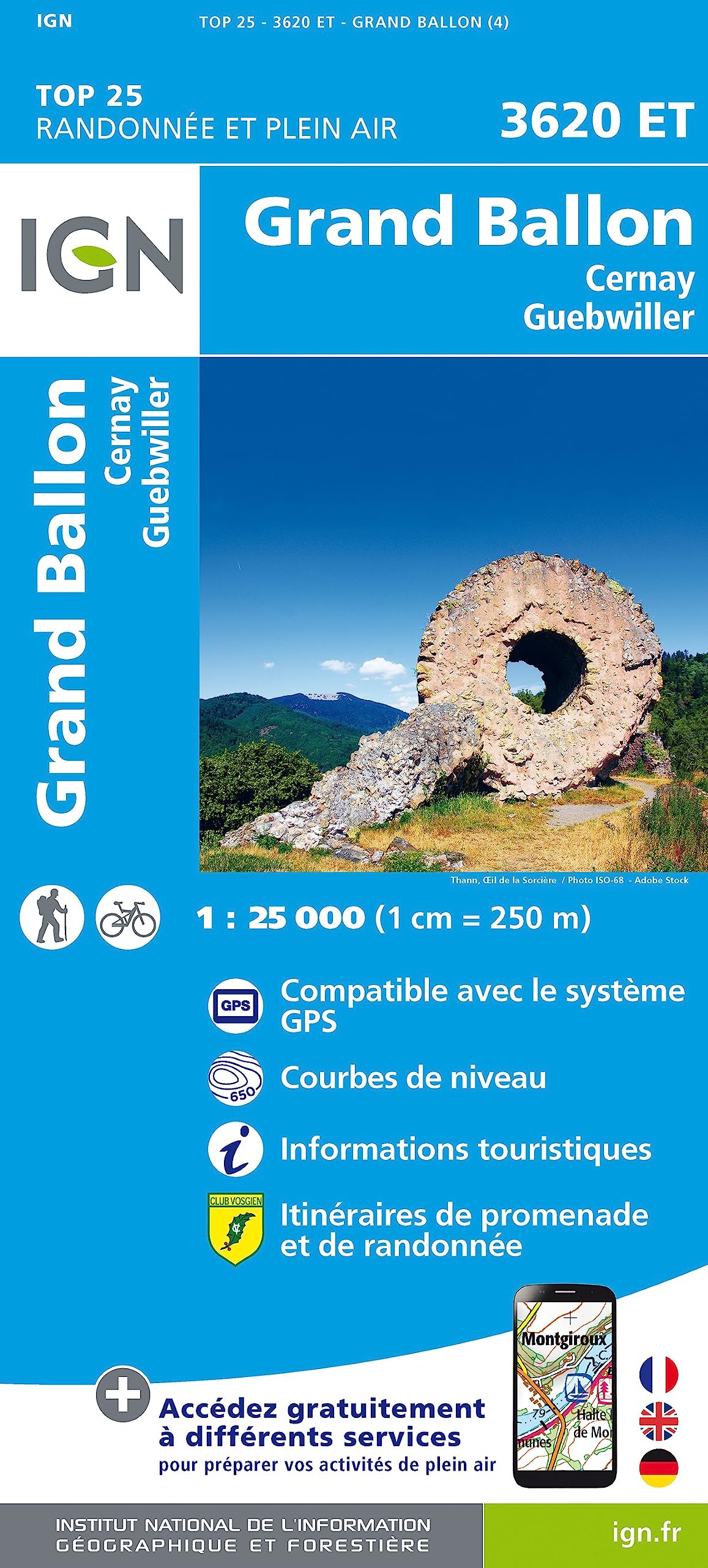 Le Grand Ballon.Cernay.Guebwiller 1:25 000 (TOP 25) Leisure, Home & Garden