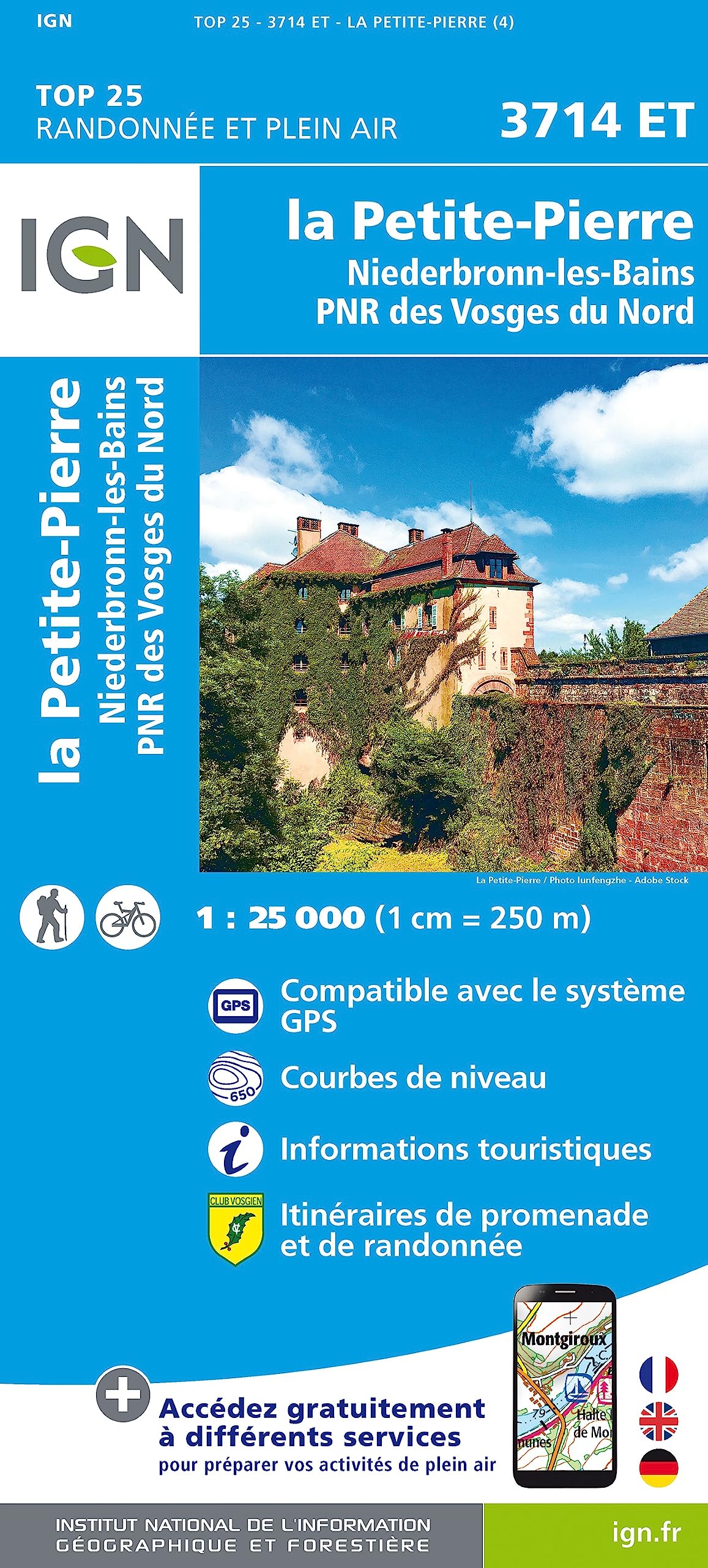 La Petite Pierre-Niederbronn-les-Bains.PNR des Vosges du Nord 1:25 000 Leisure, Home & Garden
