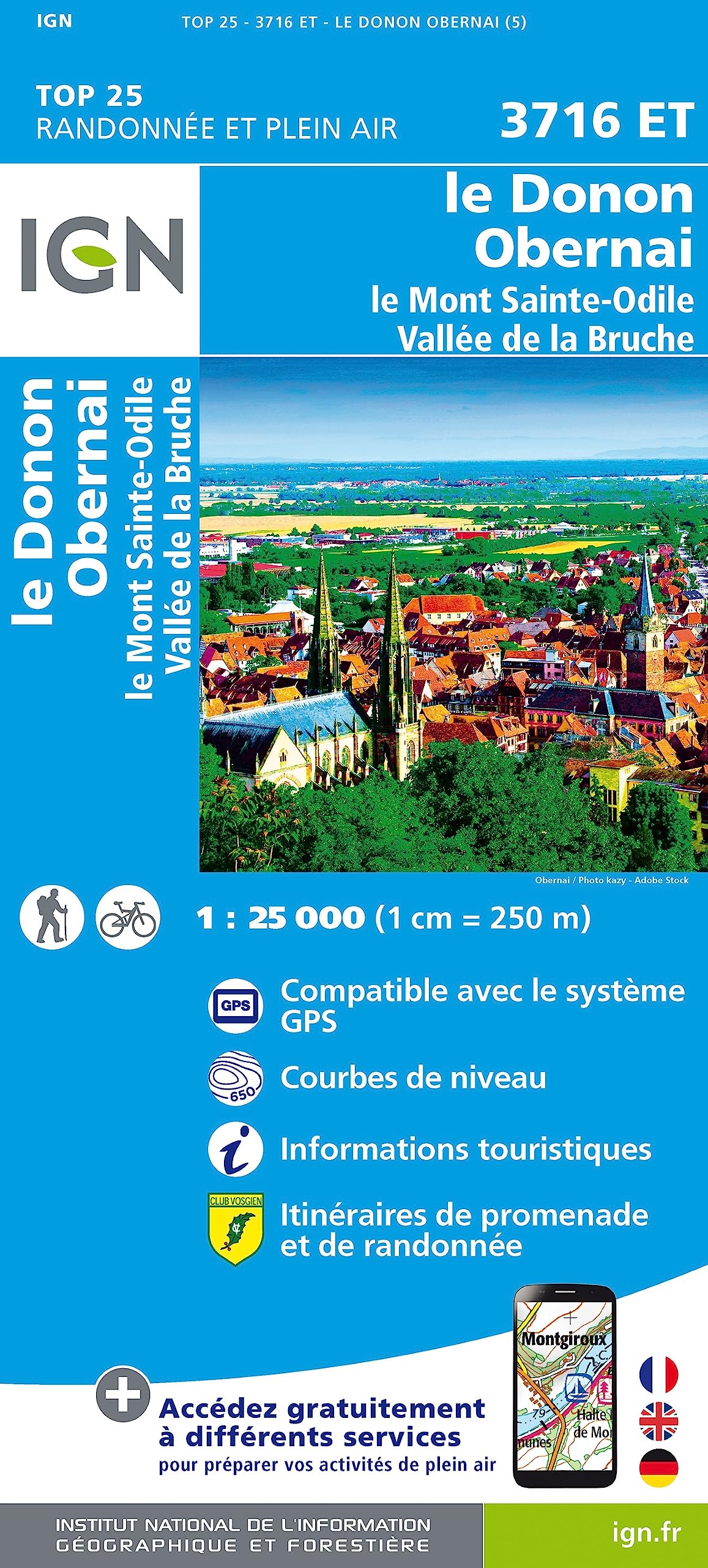 Le Donon.Obernai.Mont-Sainte-Odile.Vallée de la Bruche 1:25 000 Leisure, Home & Garden