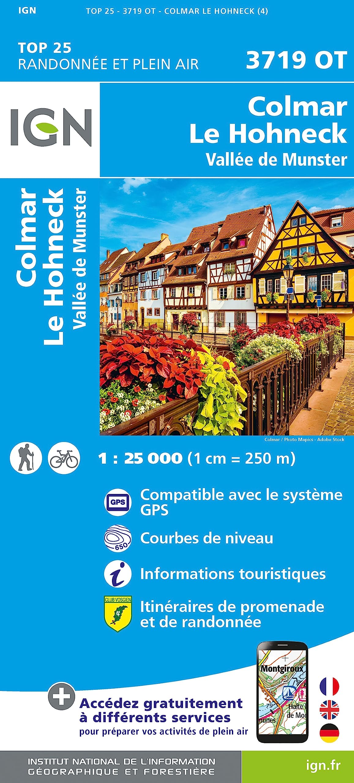 Colmar.Le Hohneck.Vallée de Munster 1:25 000 (TOP 25) Leisure, Home & Garden