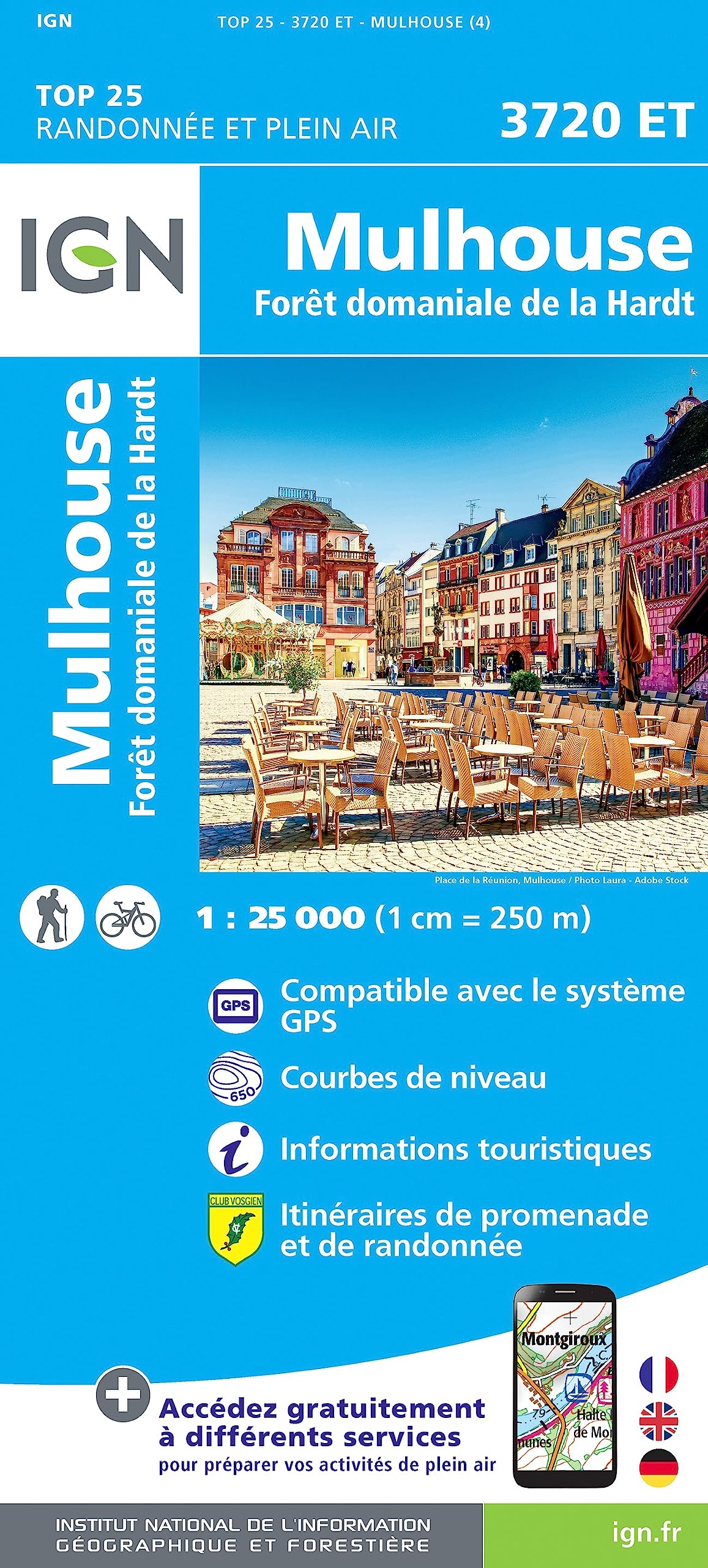 Mulhouse.Forêt Domaniale de la Hardt 1:25 000 (TOP 25) Leisure, Home & Garden