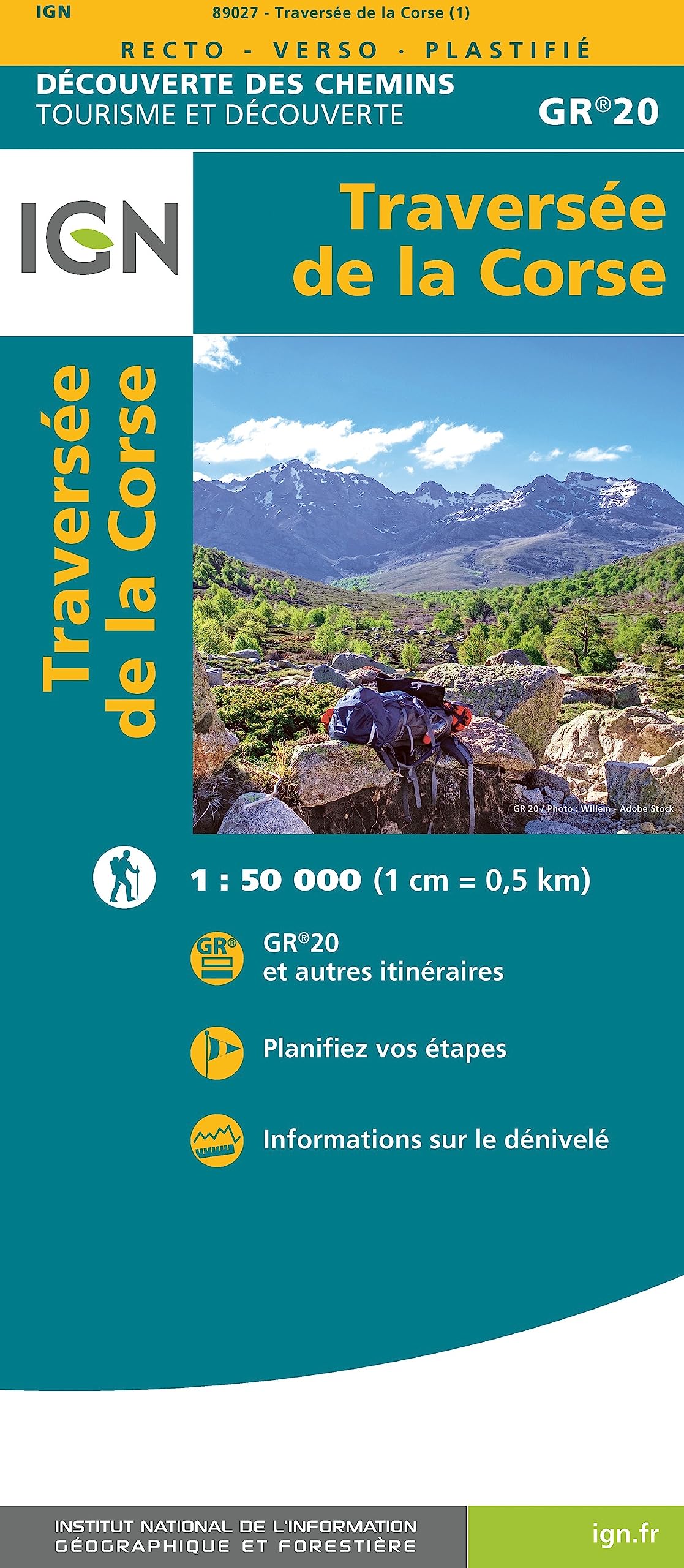 Traversée de la Corse GR20 1:50 000: Grande Randonnée 20 Korsika (TOP ITINERANCE, Band 89027) Leisure, Home & Garden