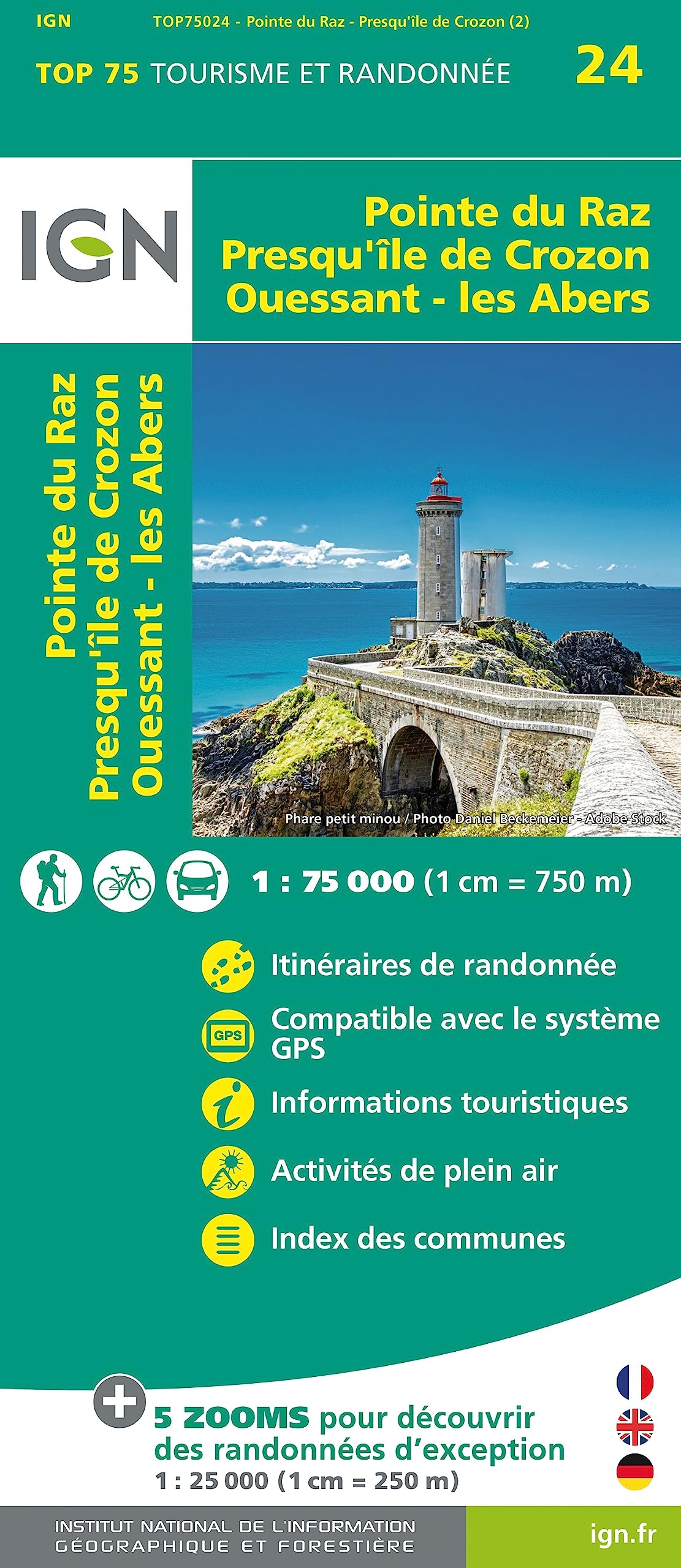 Pointe Raz Presqu'Ile de Crozon 1:75 000 Leisure, Home & Garden